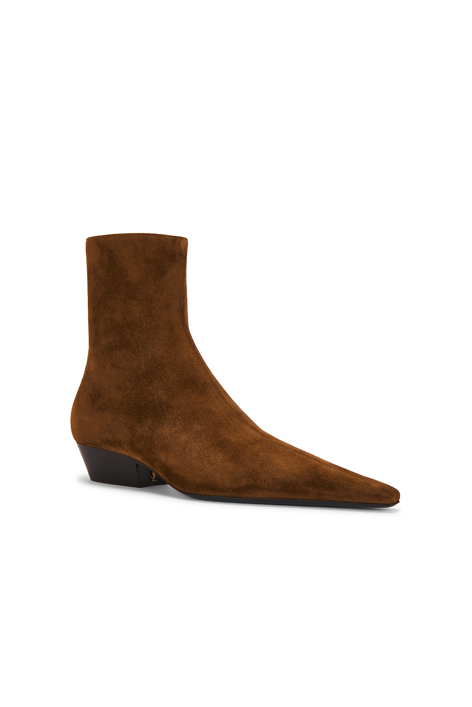 Saint Laurent Jill Suede Ankle Boots In Brown