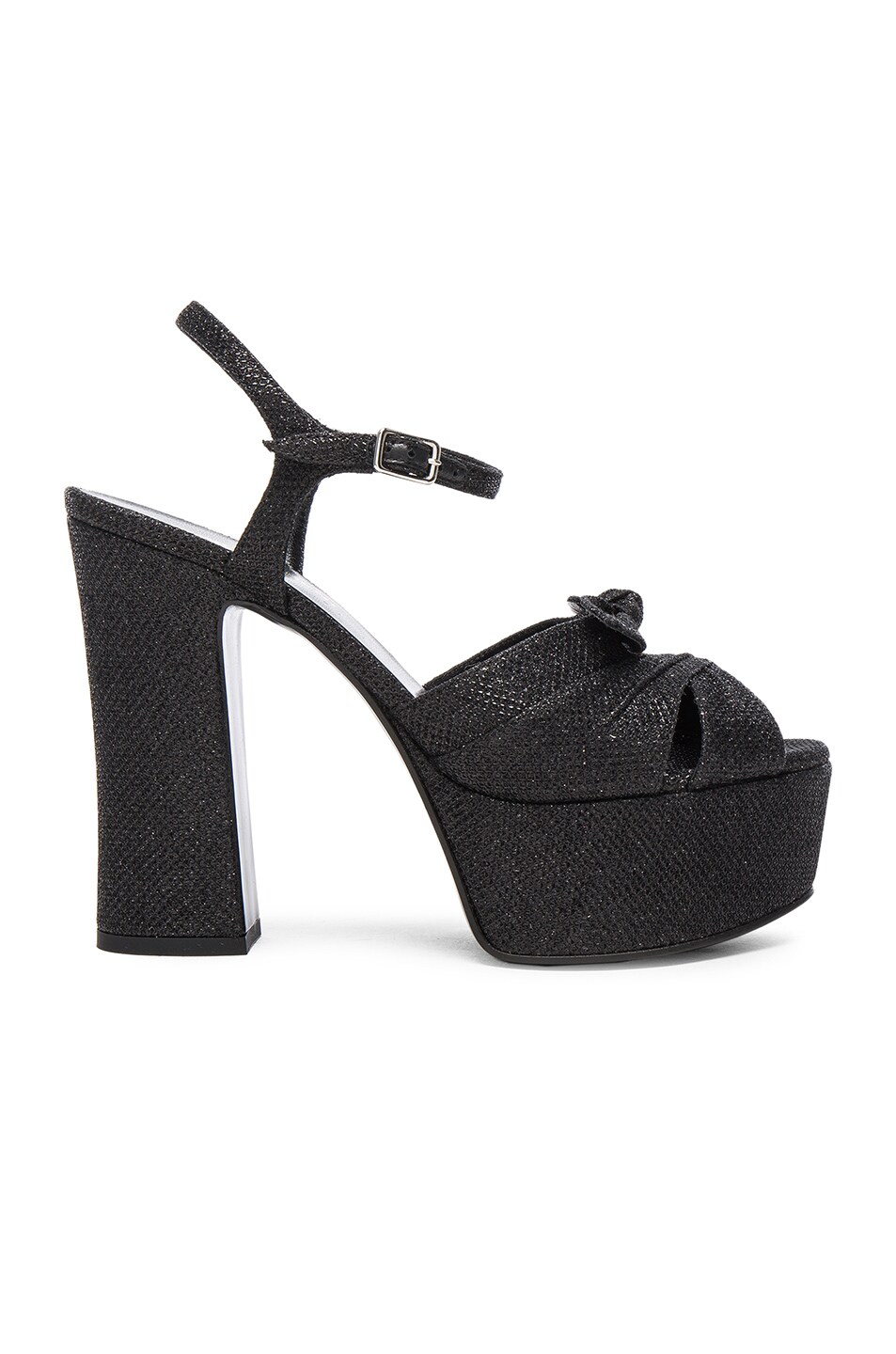 Image 1 of Saint Laurent Candy Lurex Sandals in Black