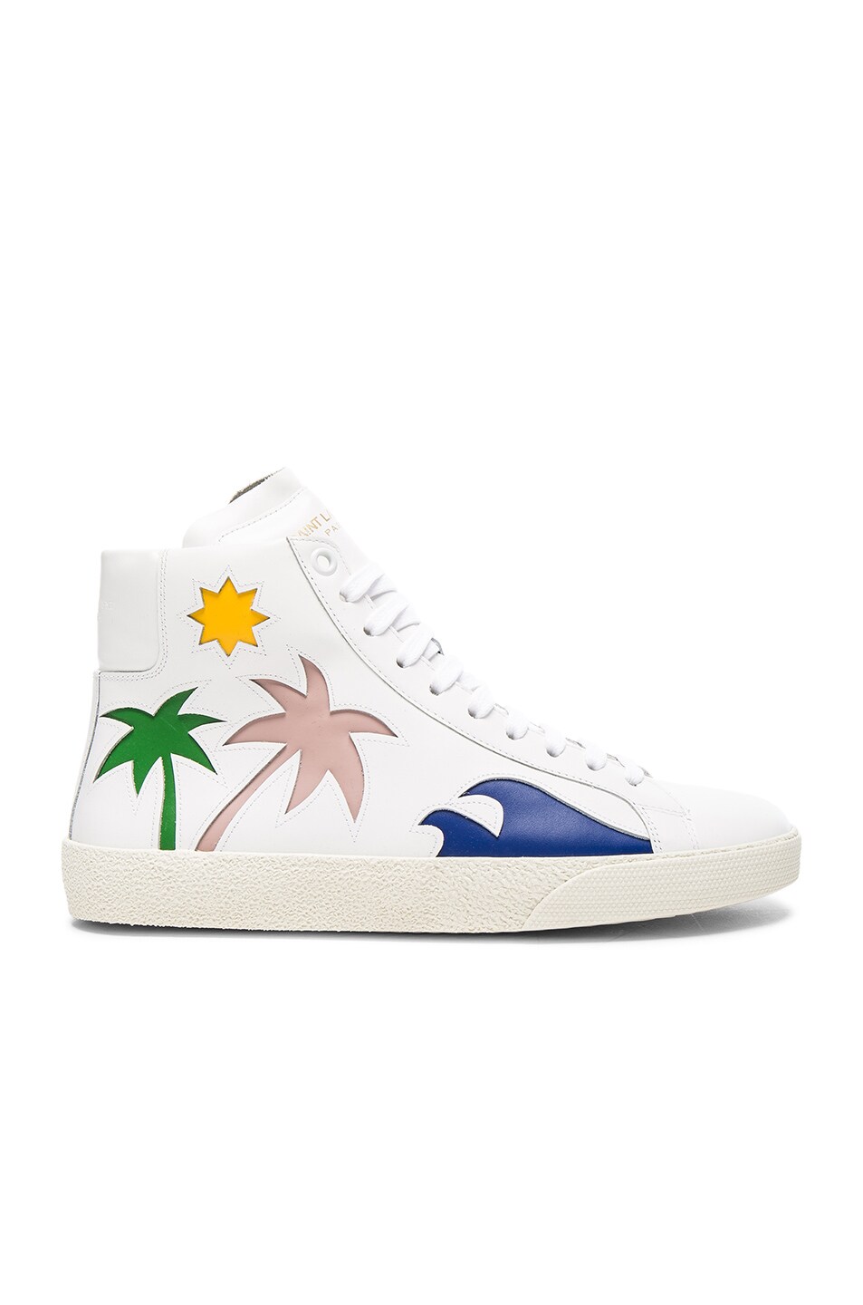Image 1 of Saint Laurent Court Classic High Top Sea Leather Sneakers in Multi