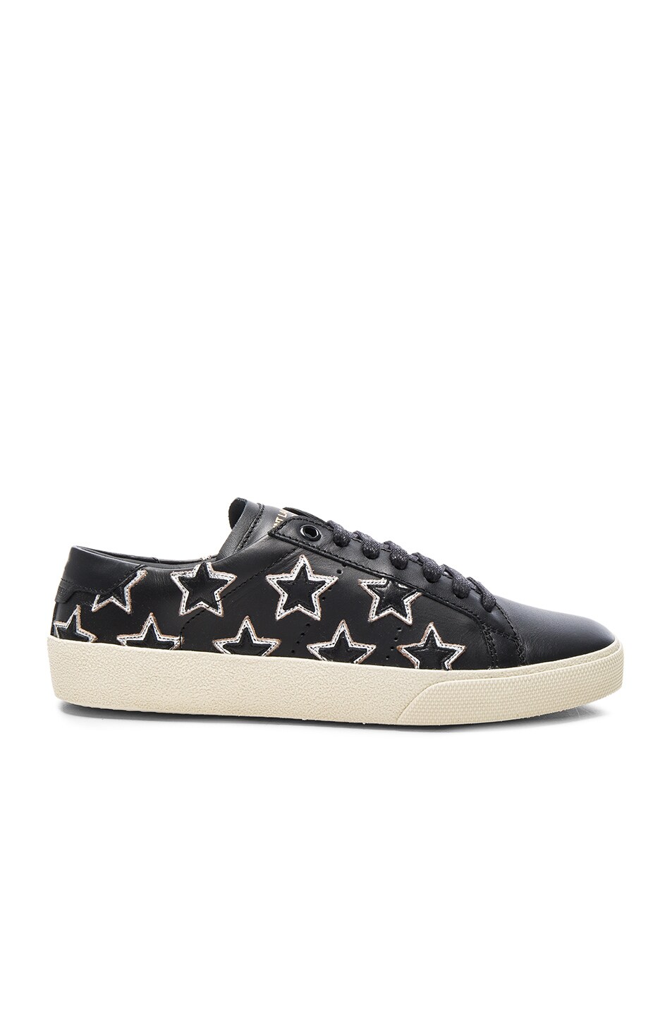 Image 1 of Saint Laurent Court Classic Star Sneakers in Black & Silver