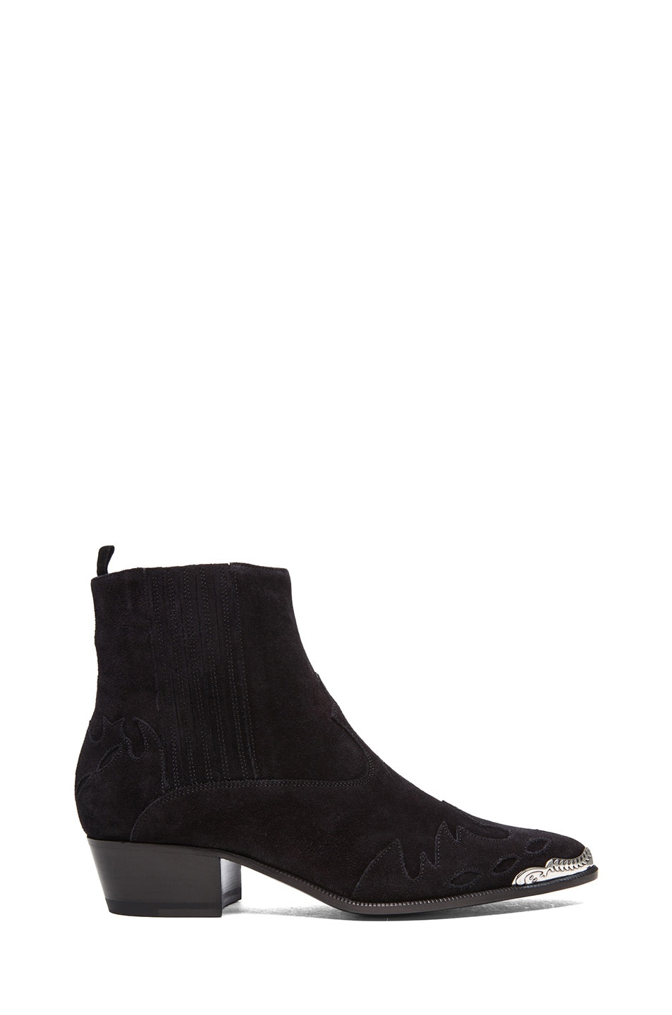 Image 1 of Saint Laurent Western Duckies Suede Boots in Black