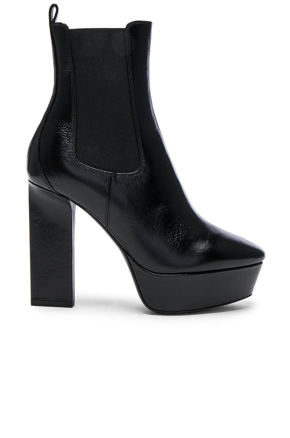 Image 1 of Saint Laurent Leather Vika Platform Boots in Black