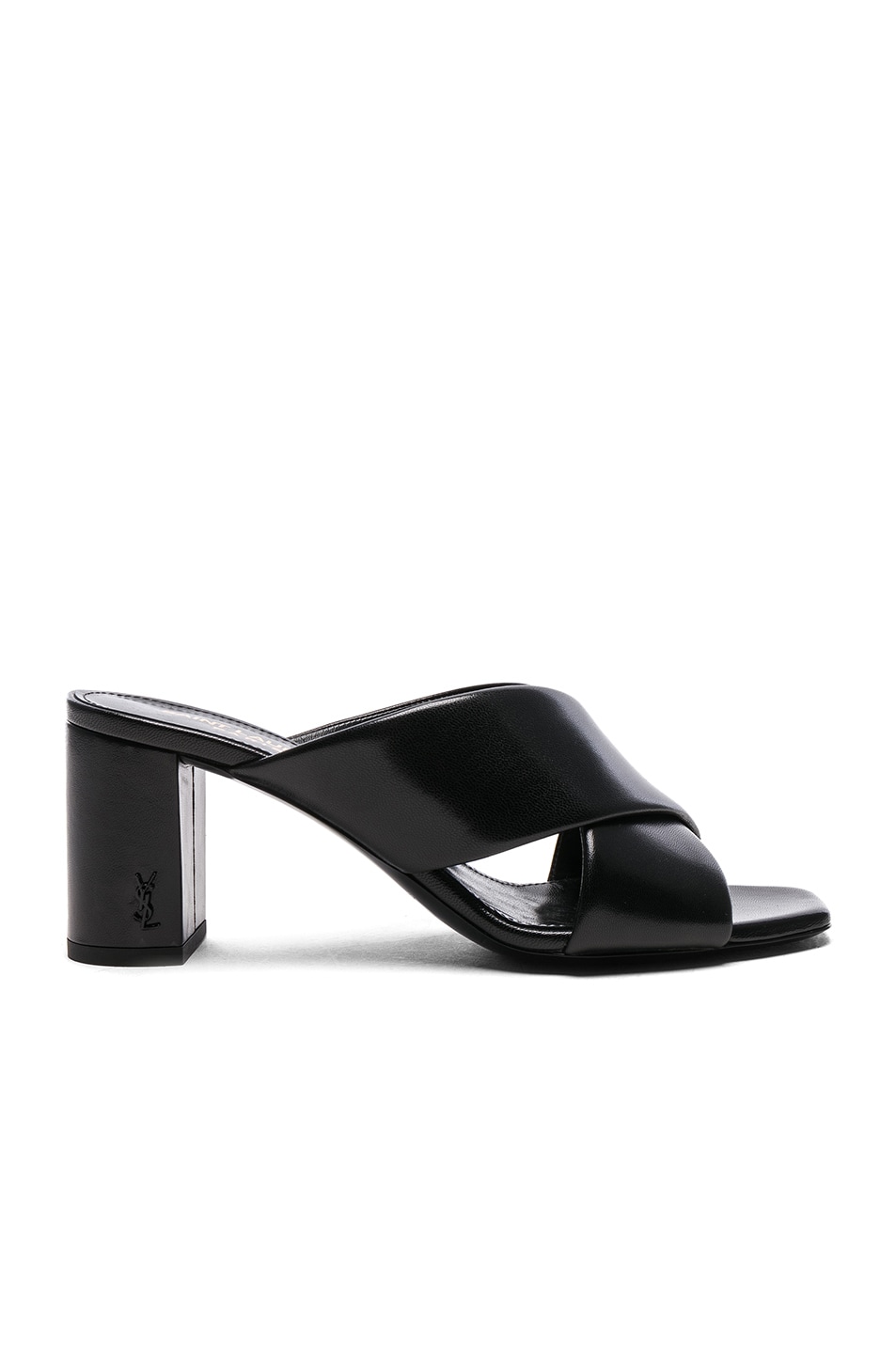 Image 1 of Saint Laurent Leather Loulou Pin Mules in Black