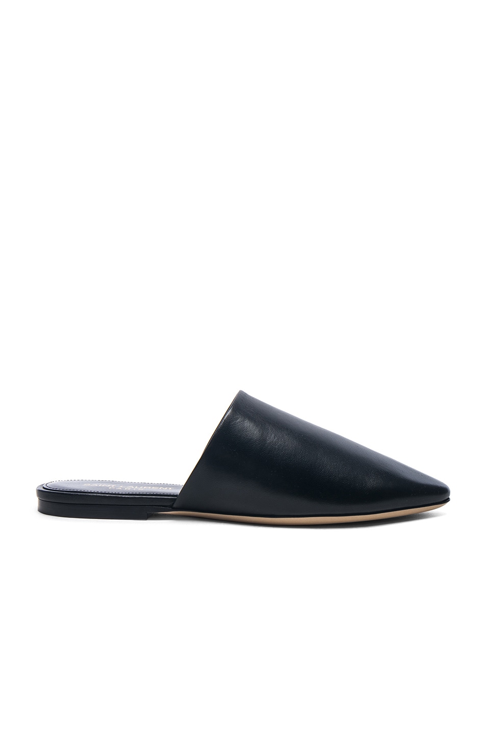 Image 1 of Saint Laurent Leather Bliss Mules in Black