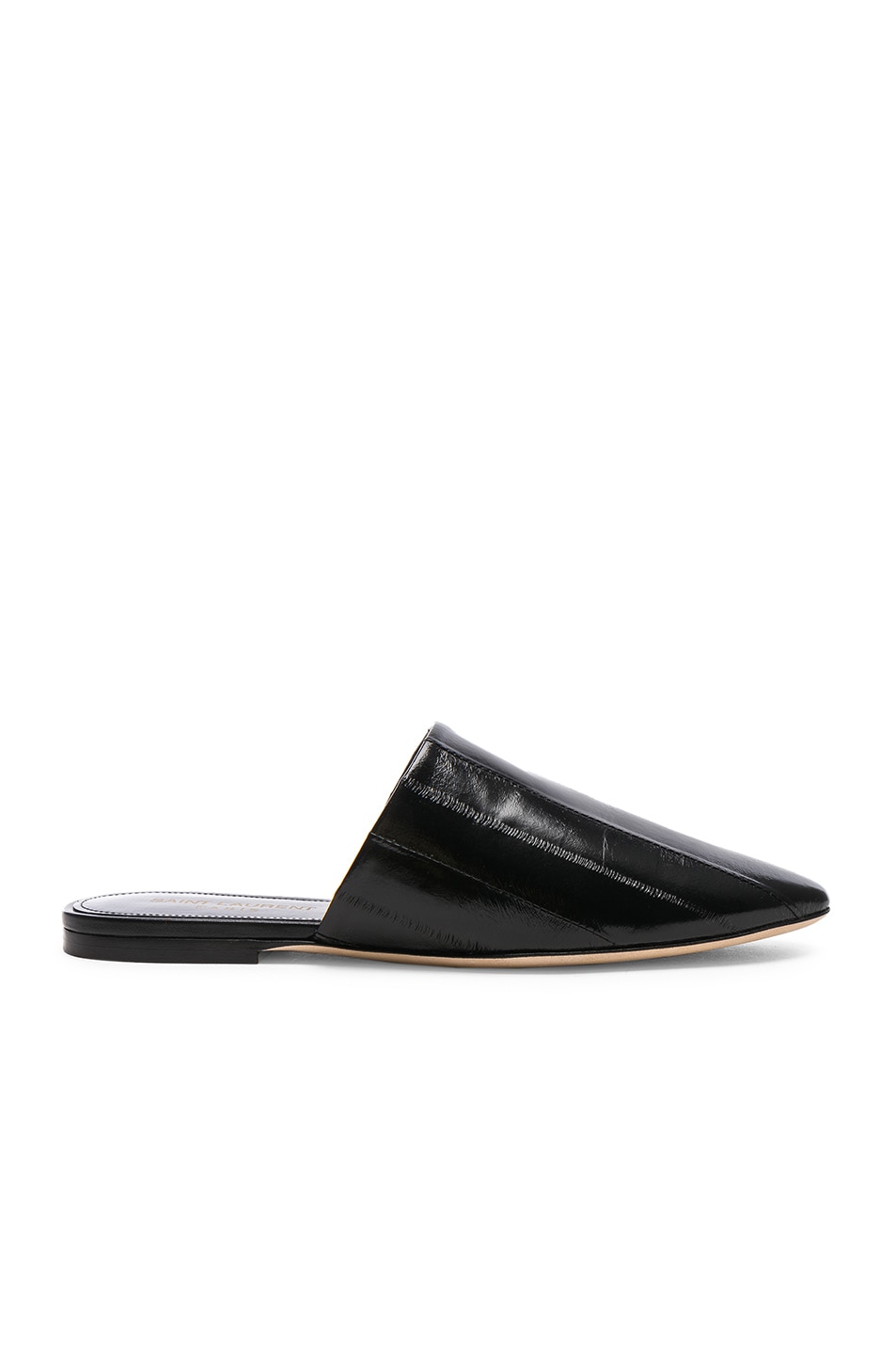 Image 1 of Saint Laurent Eel Leather Bliss Mules in Black