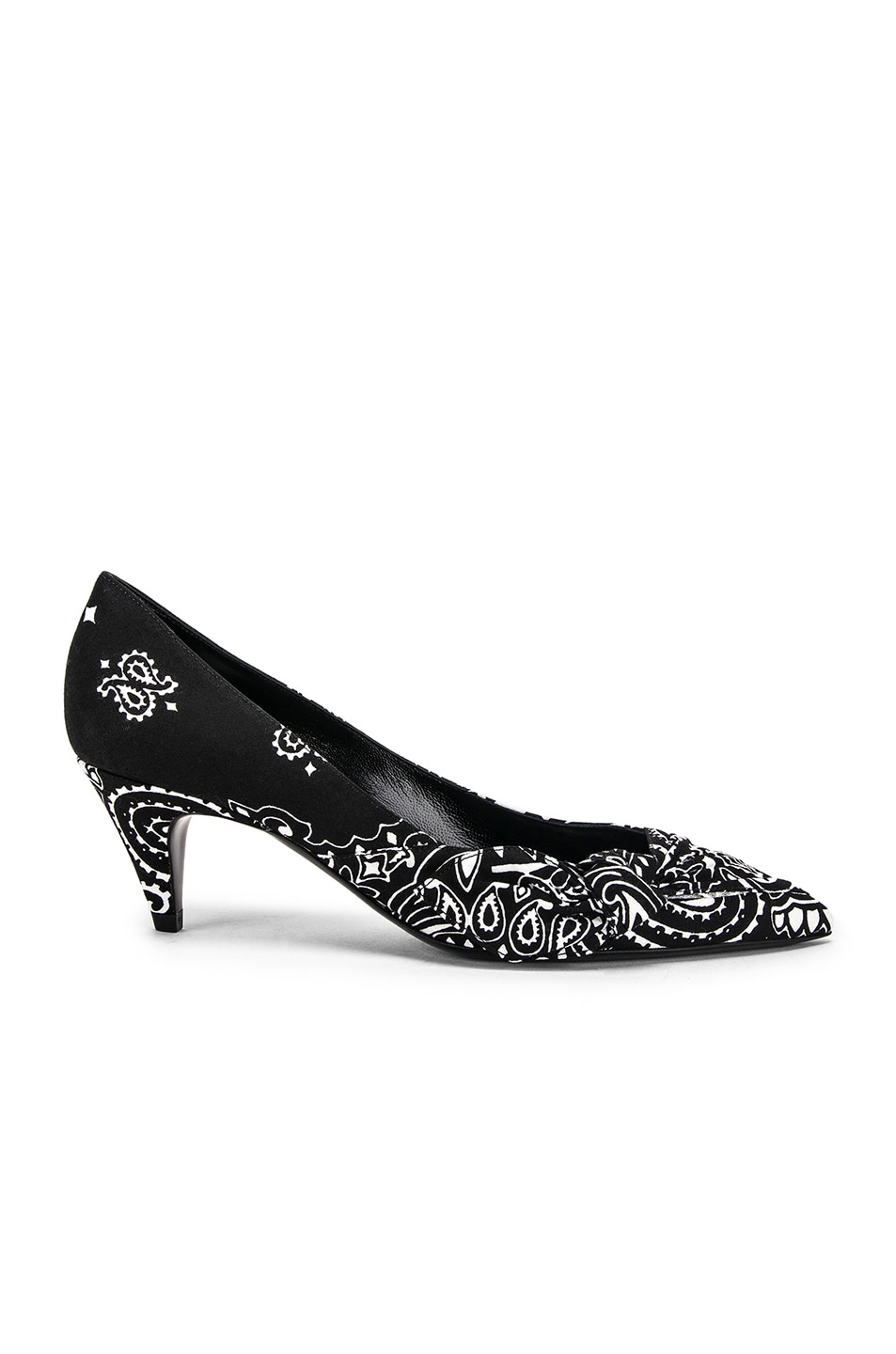 Image 1 of Saint Laurent Charlotte Bandana Heels in Black