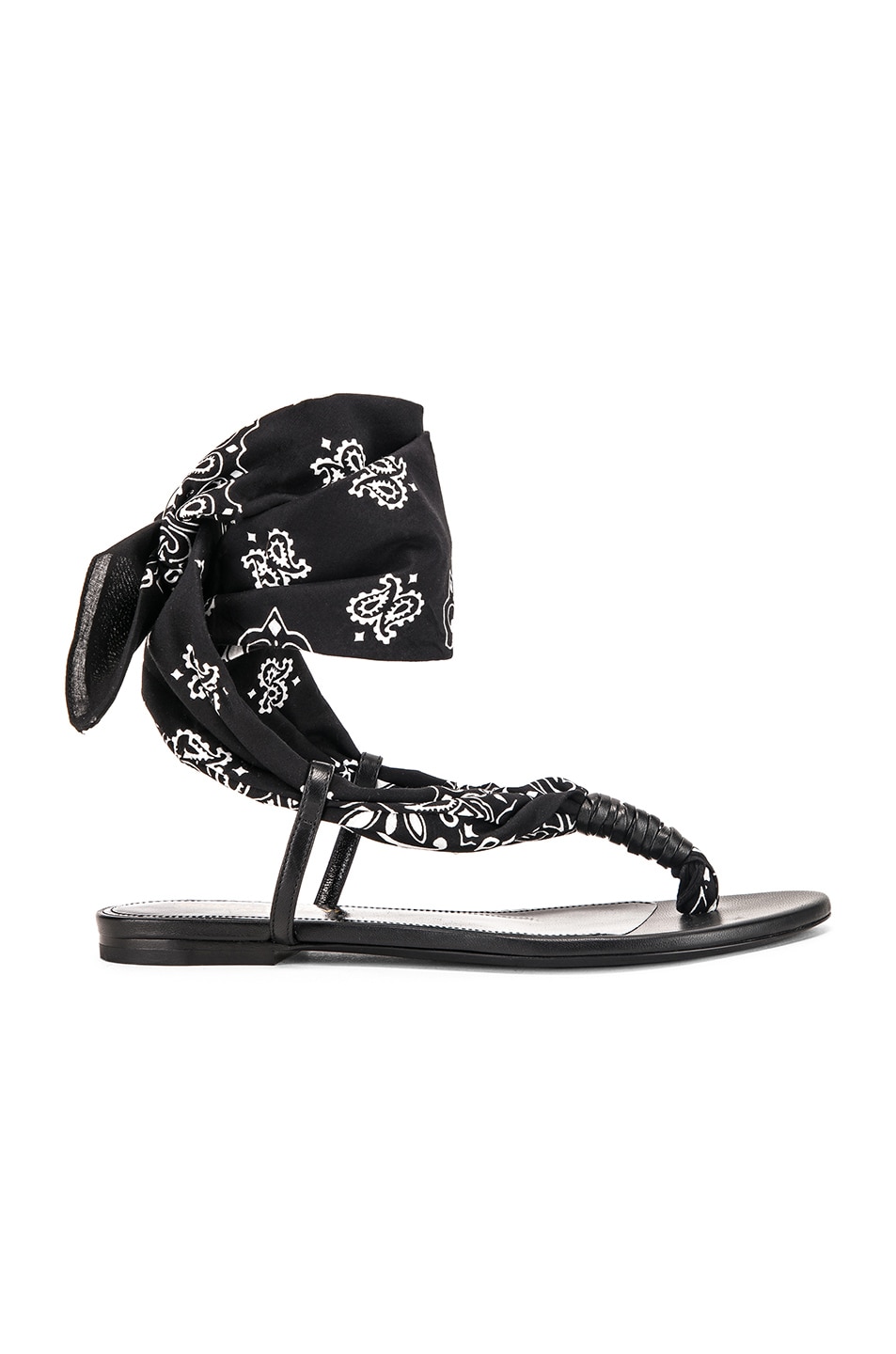 Image 1 of Saint Laurent Bandana Sandals in Black