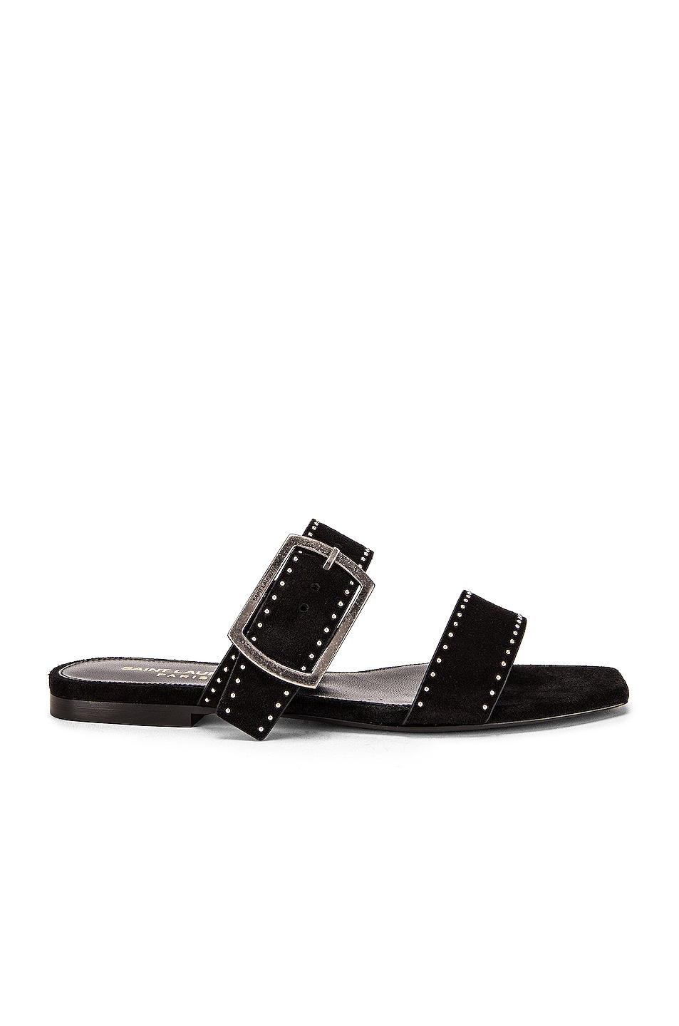 Image 1 of Saint Laurent Oak Buckle Sandals in Black