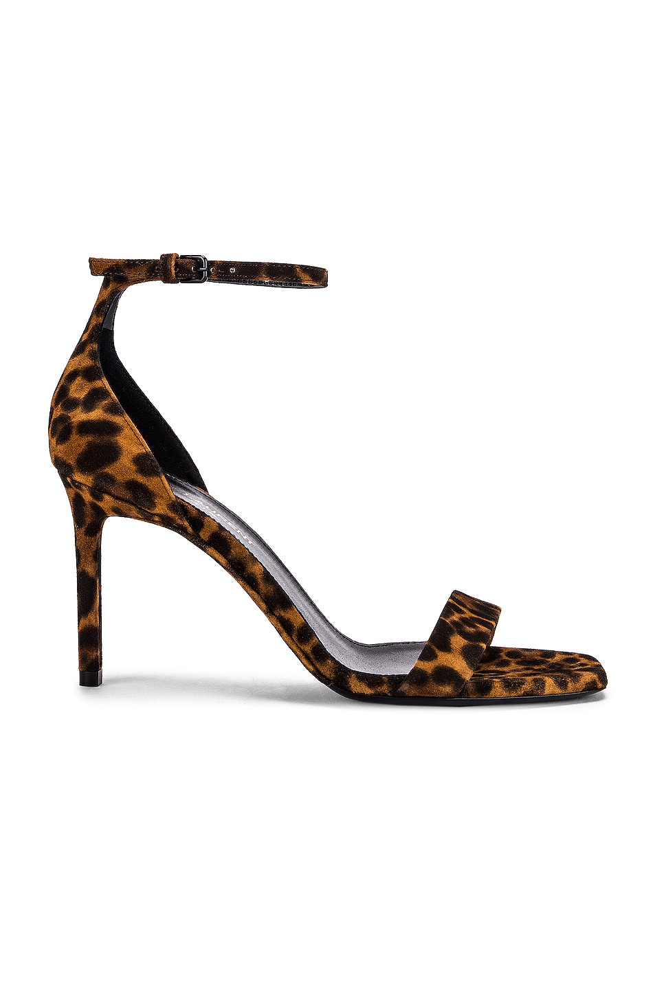 Image 1 of Saint Laurent Leopard Amber Ankle Strap Sandals in Natural Coffee