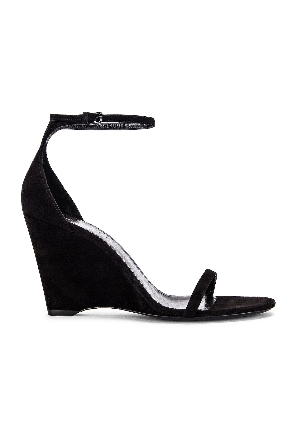 Image 1 of Saint Laurent Lila Wedge Sandals in Black