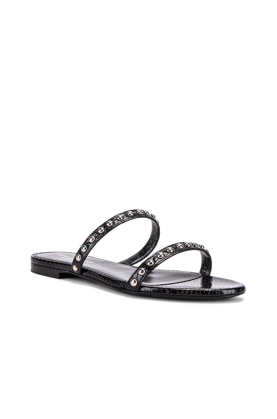 Saint Laurent Gia Stud Sandals in Black | FWRD