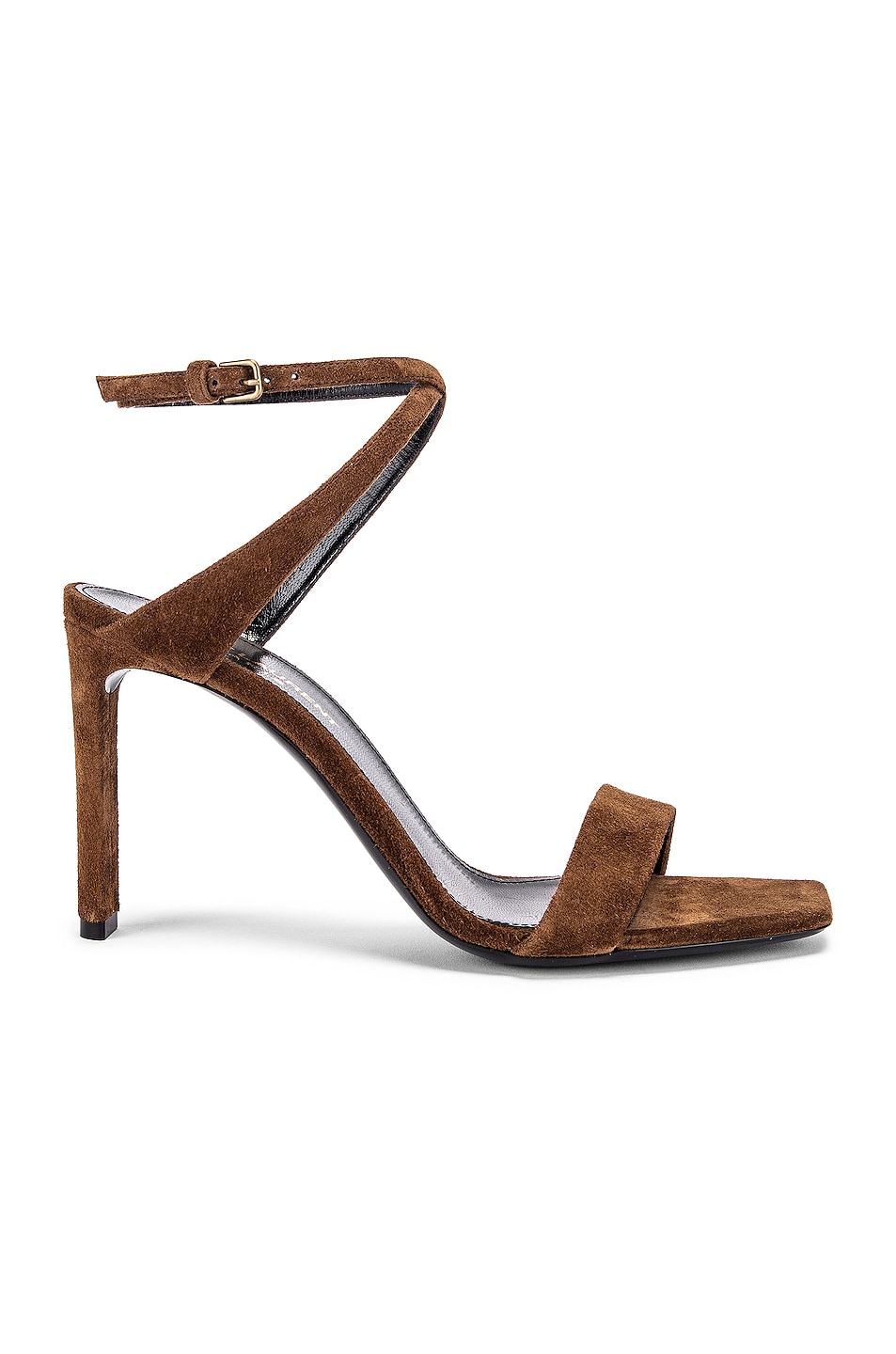 Image 1 of Saint Laurent Bea Bow Ankle Strap Sandals in Land