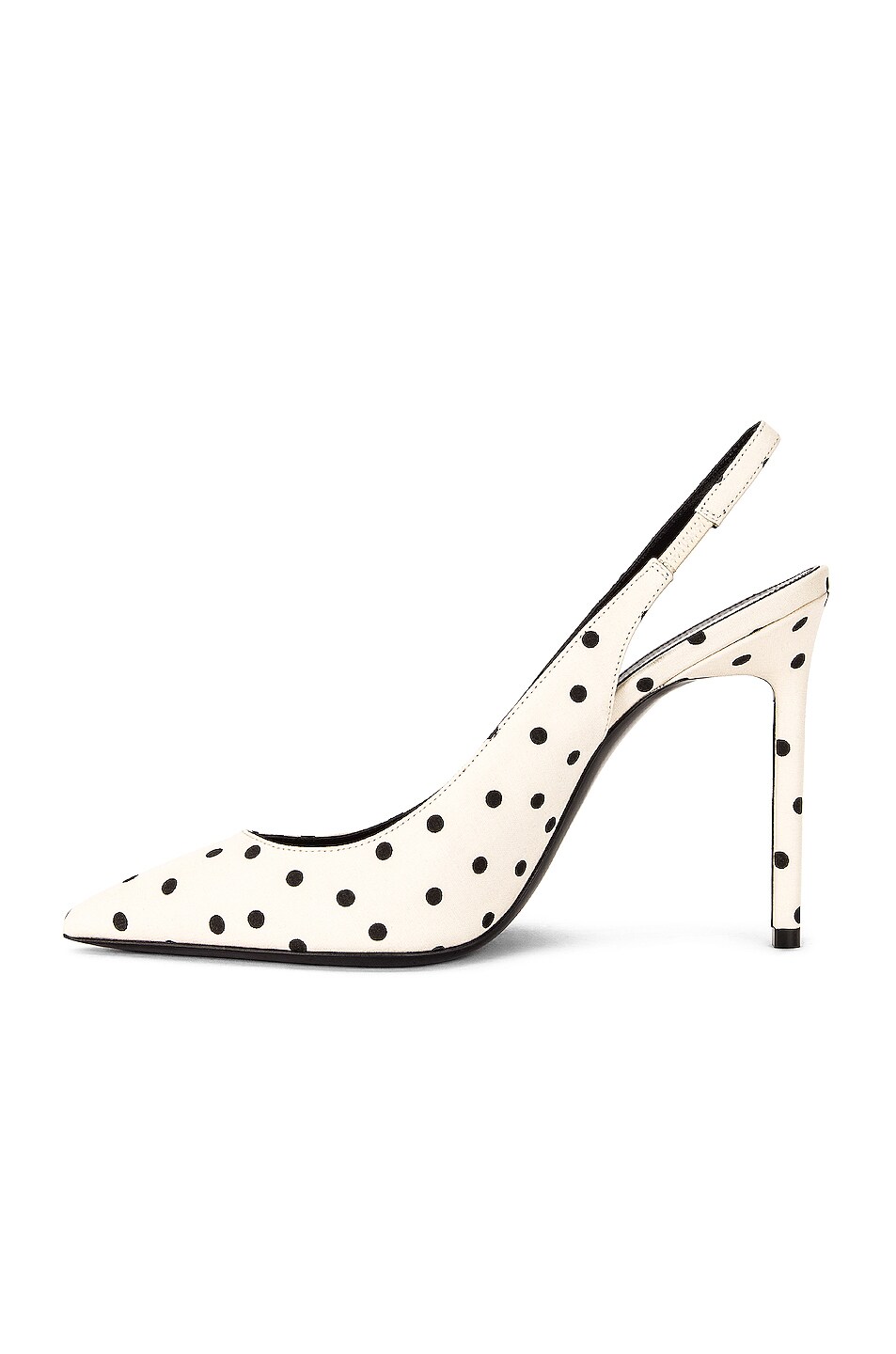 Saint Laurent Anja Slingback Heels in Creme & Noir | FWRD