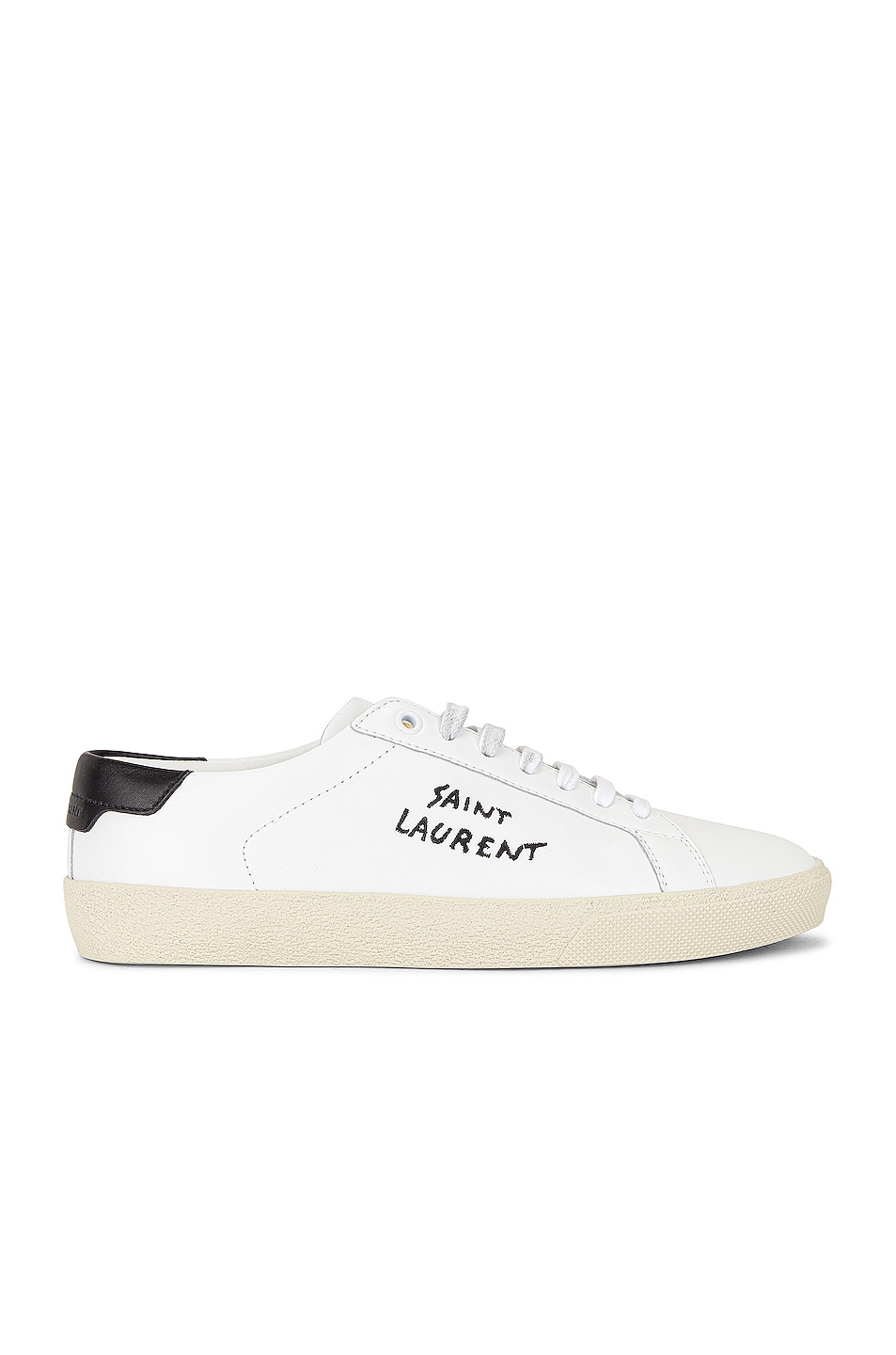 Image 1 of Saint Laurent Court Classic Signature Sneakers in Blanc Optique & Nero