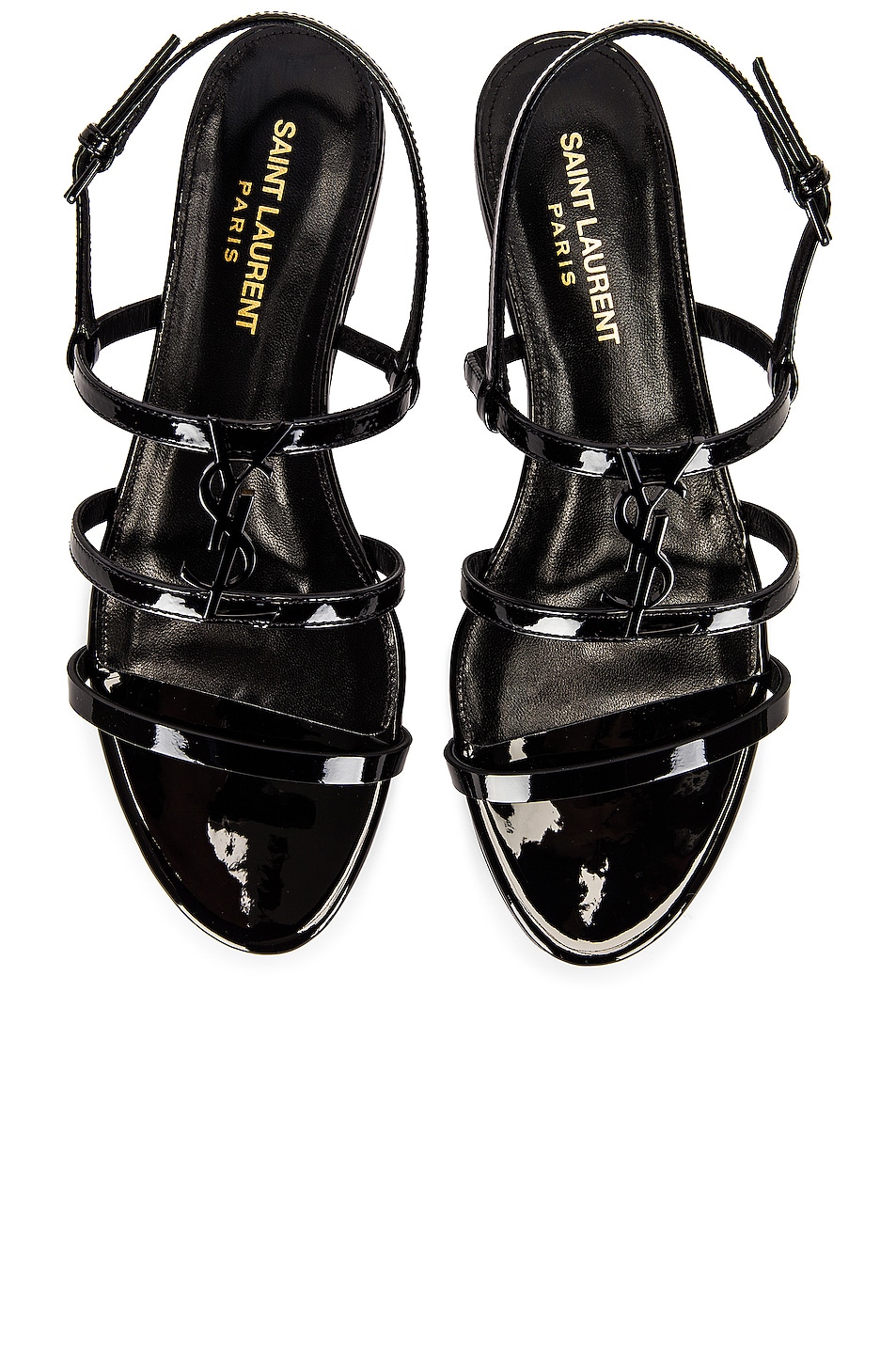 Image 1 of Saint Laurent Cassandra Flat Sandals in Noir