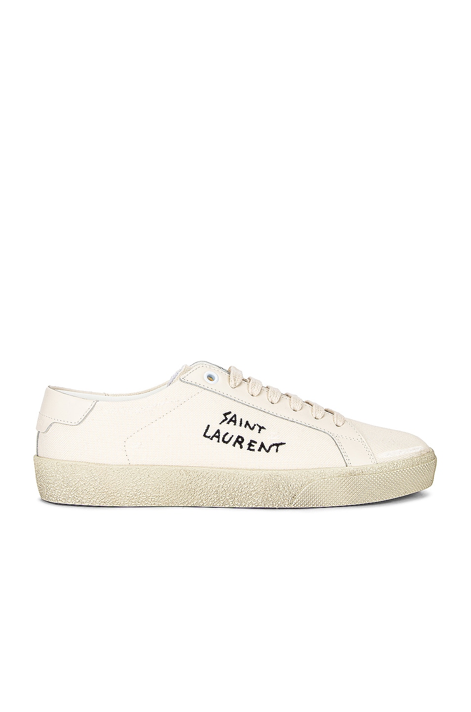 Image 1 of Saint Laurent Embroidered Sneakers in Panna