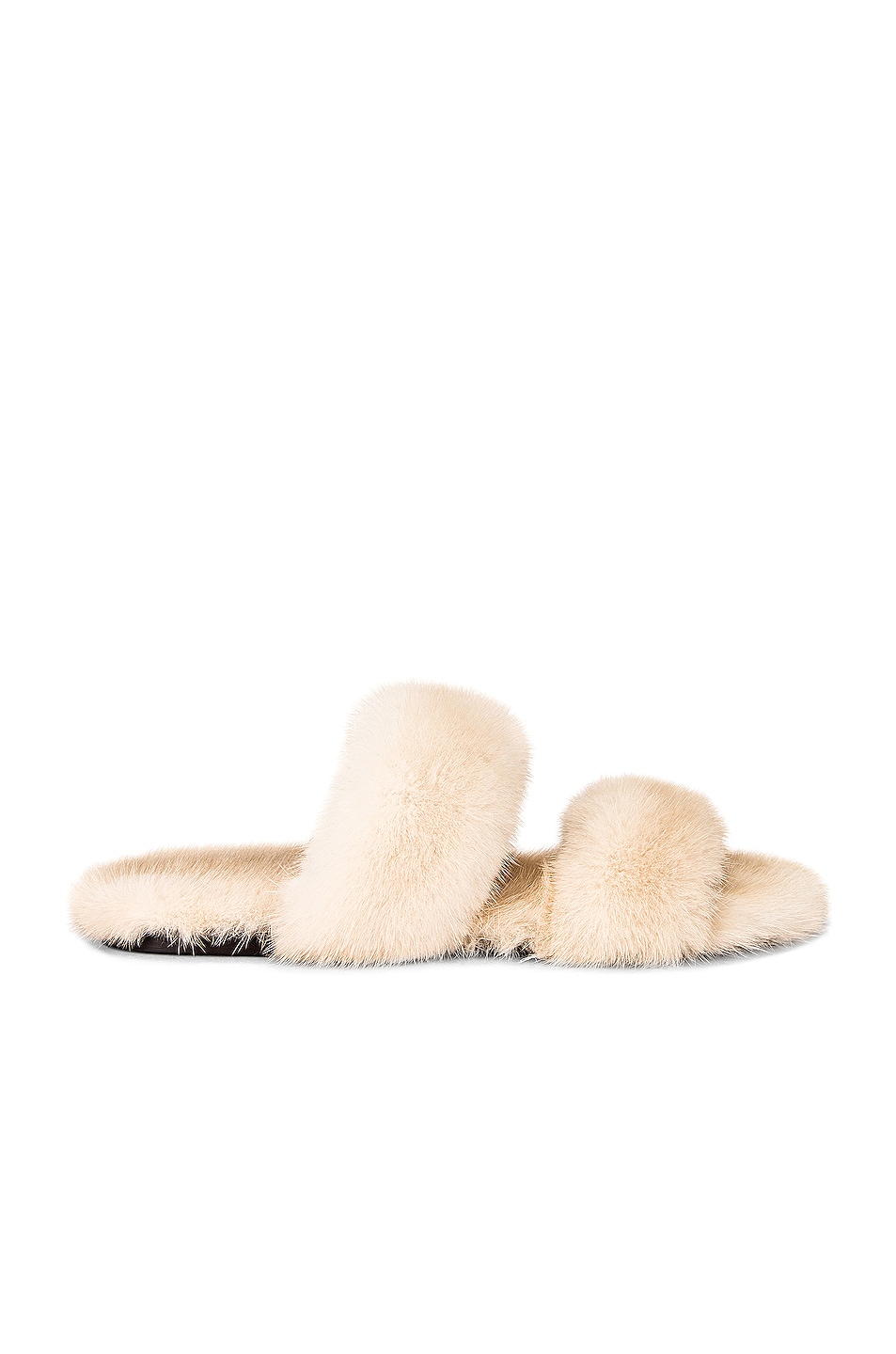 Image 1 of Saint Laurent Bleach Flat Sandals in Cream