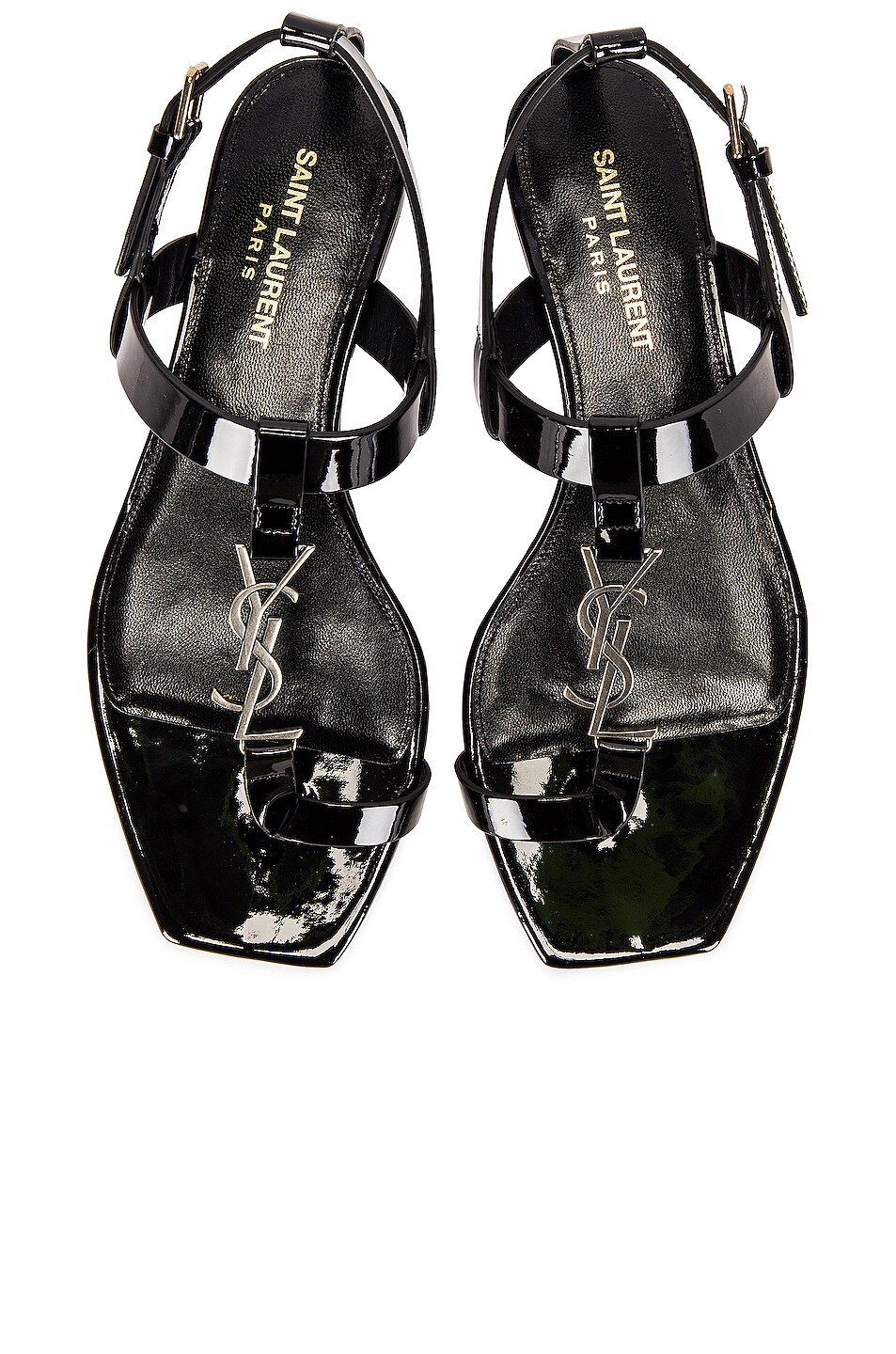Image 1 of Saint Laurent Cassandra Flat Sandals in Noir