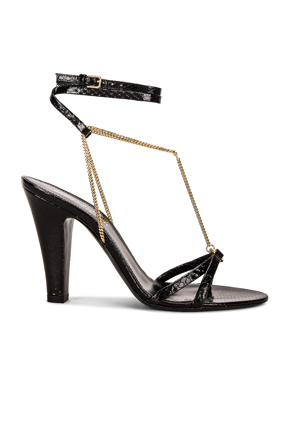 Image 1 of Saint Laurent Sue Chain Sandals in Noir