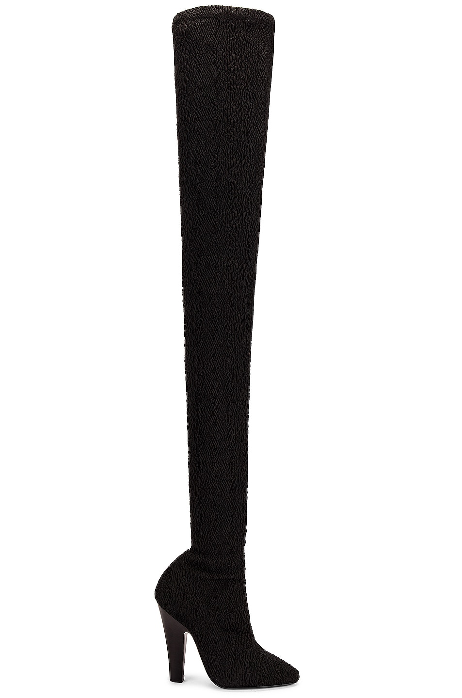 Image 1 of Saint Laurent 68 Over The Knee Stretch Boots in Noir