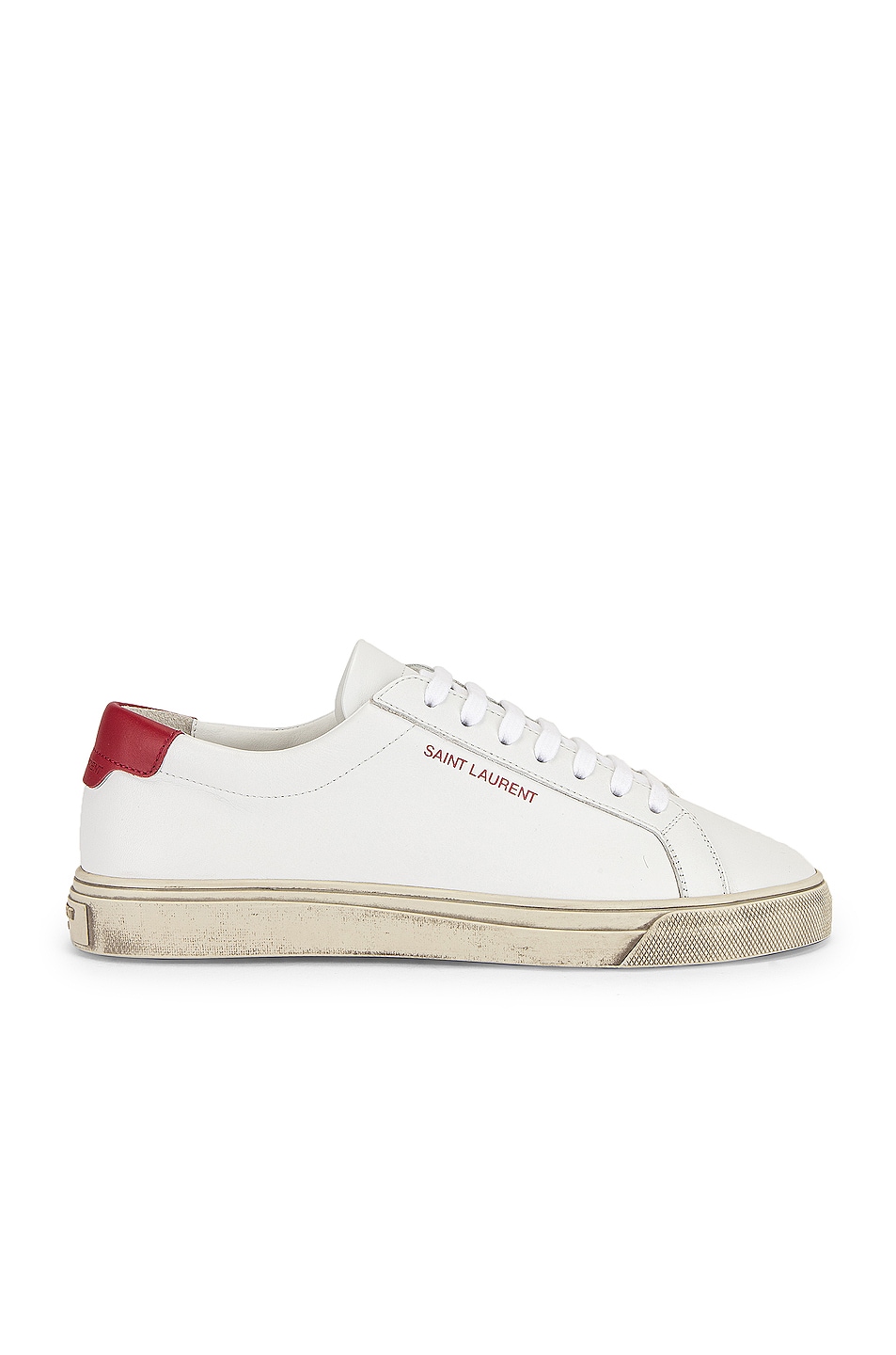Image 1 of Saint Laurent Andy Sneakers in Blanc Optique & Classic Red