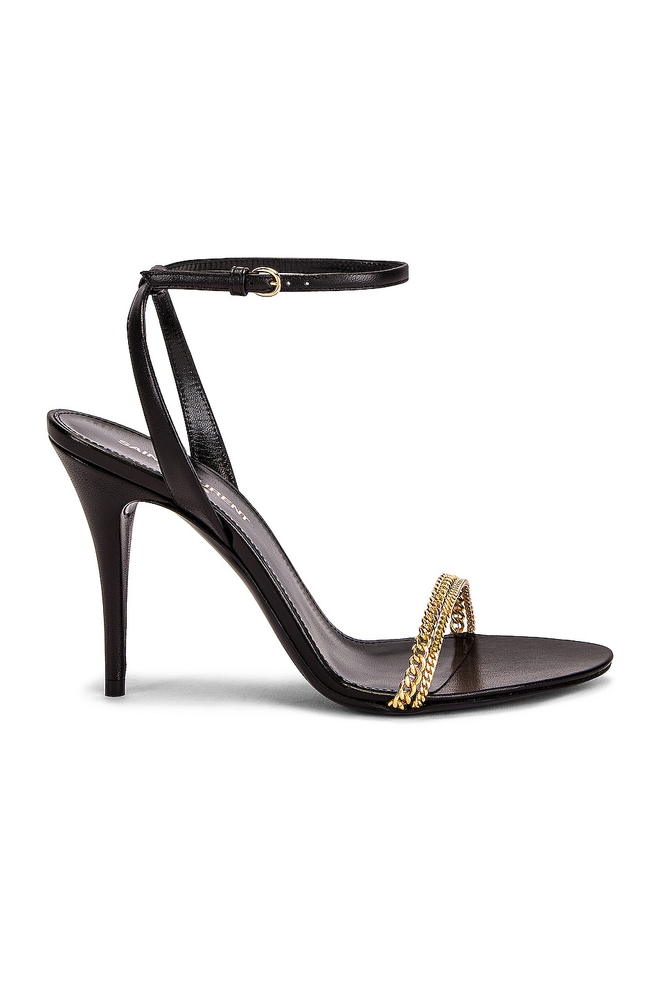 Image 1 of Saint Laurent Sunset Ankle Strap Heels in Nero