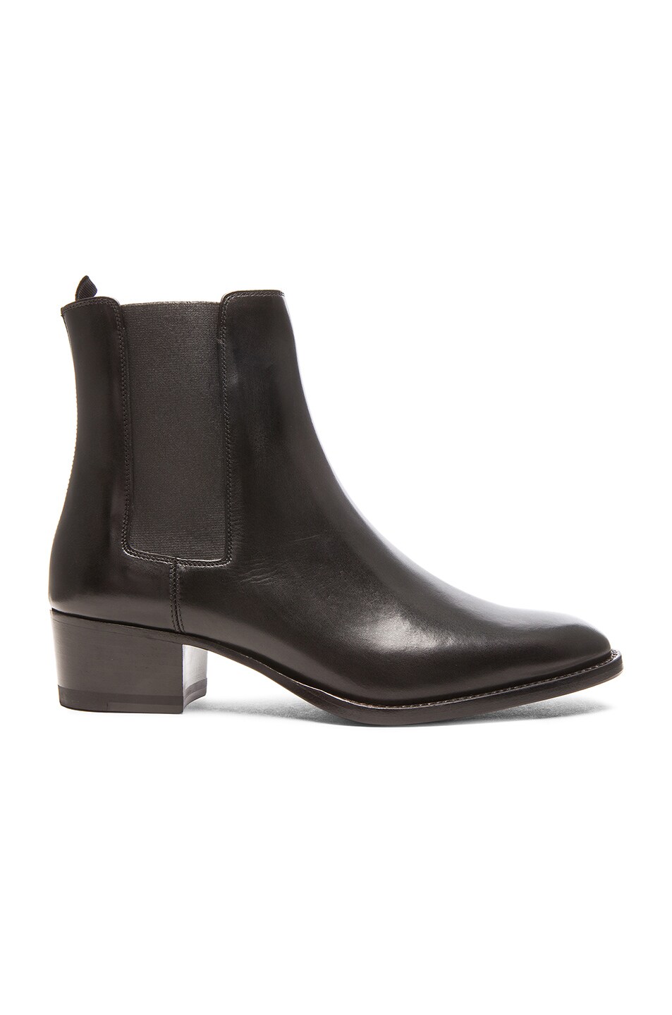 Image 1 of Saint Laurent Wyatt Chelsea Leather Boots in Black