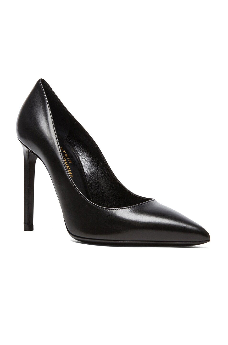 Saint Laurent Paris Calfskin Leather Pumps in Black | FWRD