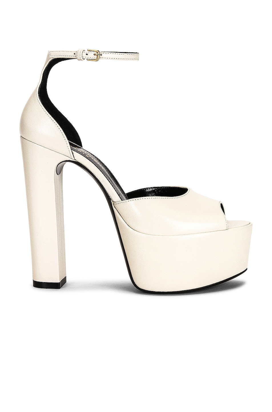 Image 1 of Saint Laurent Jodie 95 Platform Sandals in Pearl