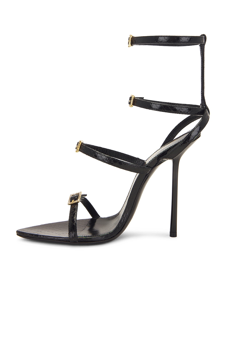 Saint Laurent Nuit Sandals in Nero | FWRD