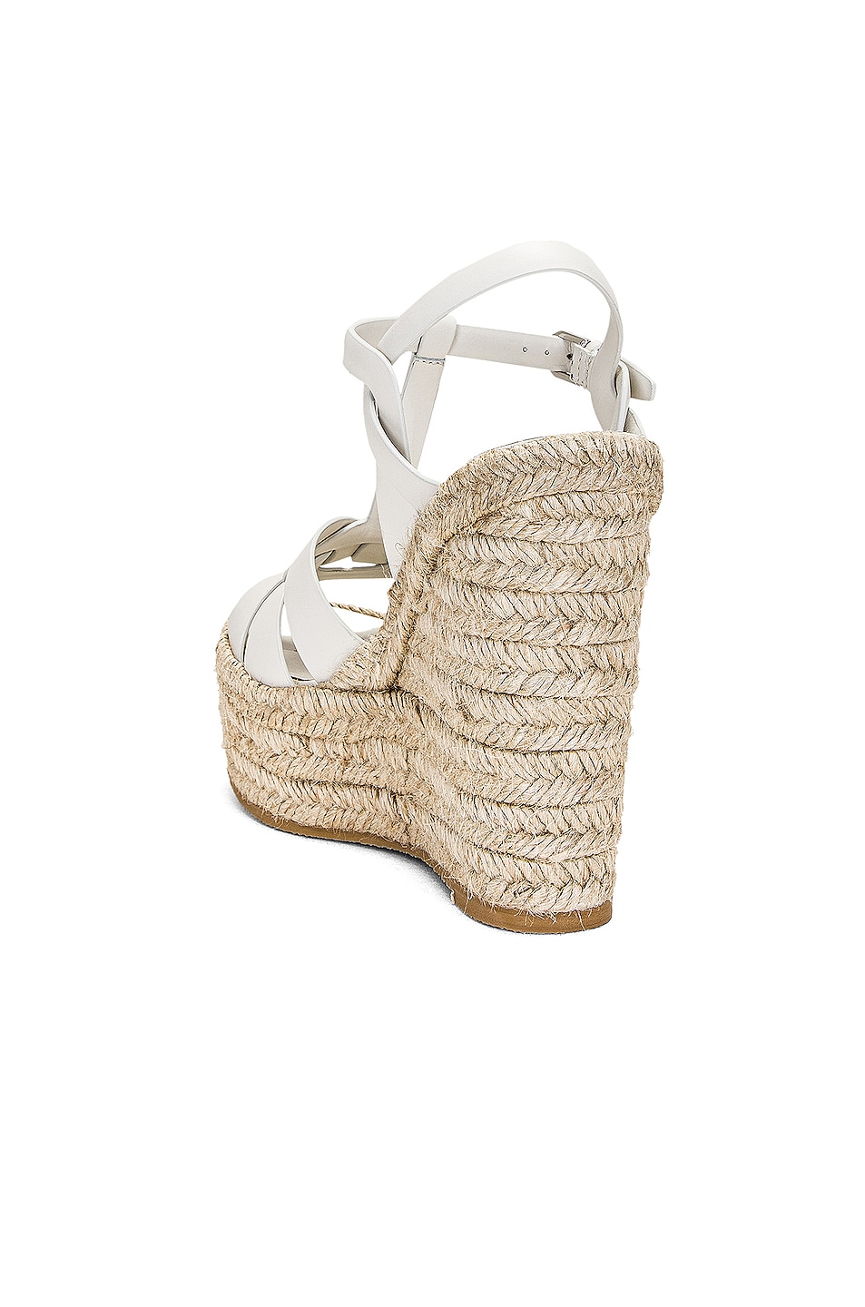 Saint Laurent Tribute Espadrille Wedge in Porcellana | FWRD