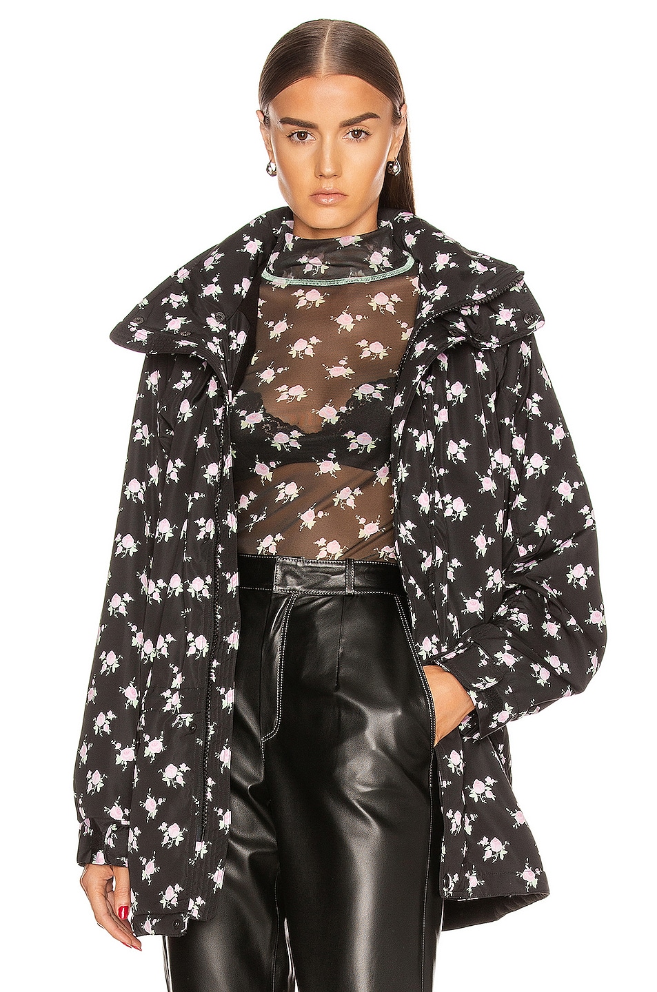 Image 1 of Sandy Liang Olivier Jacket in Tablecloth Black