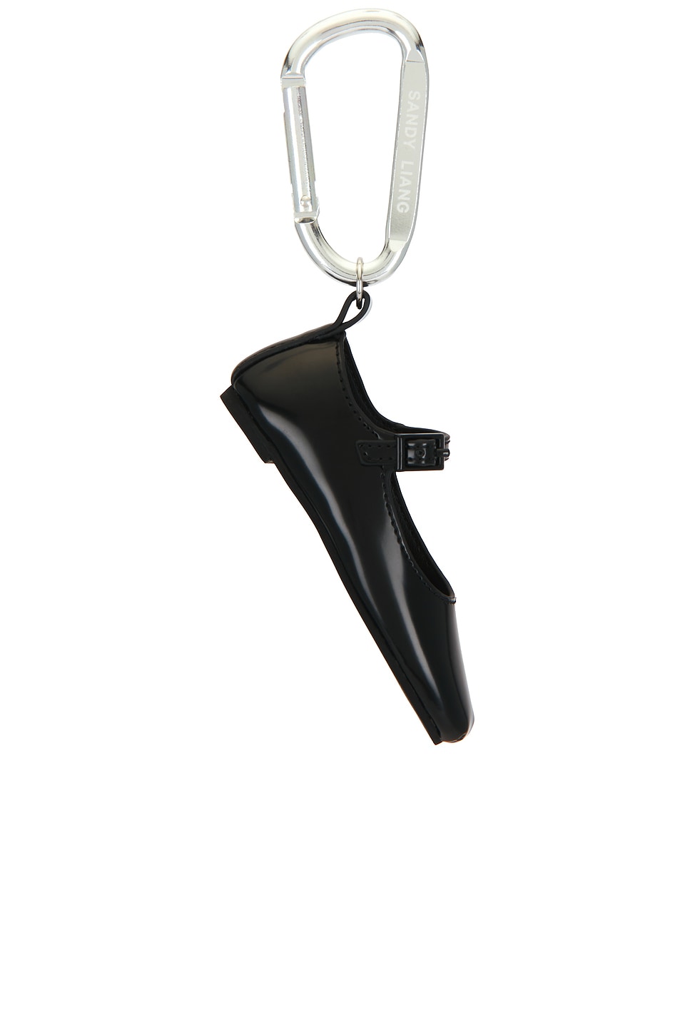 Sandy Liang Mary Jane Pointe Bag Charm In Black