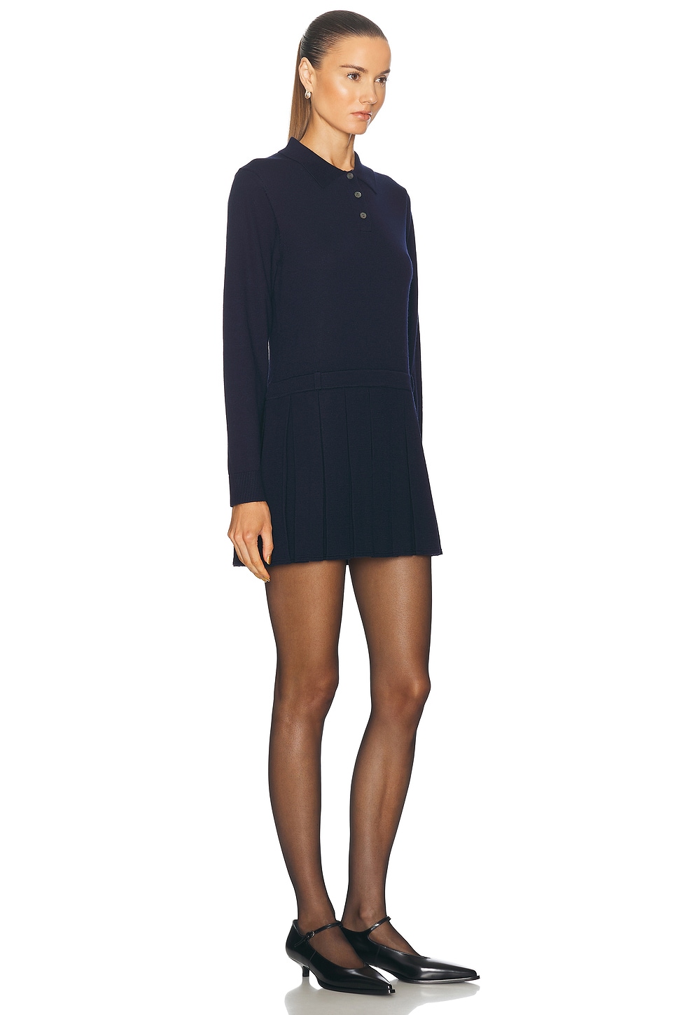 Shop Sandy Liang Hague Sweater Dress In Navy