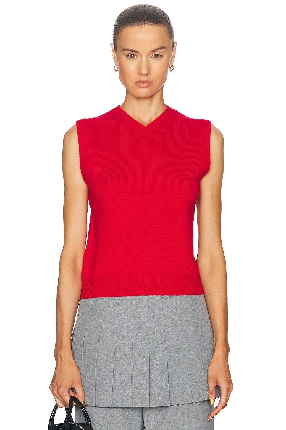 Image 1 of Sandy Liang Shrunken Vest in Red