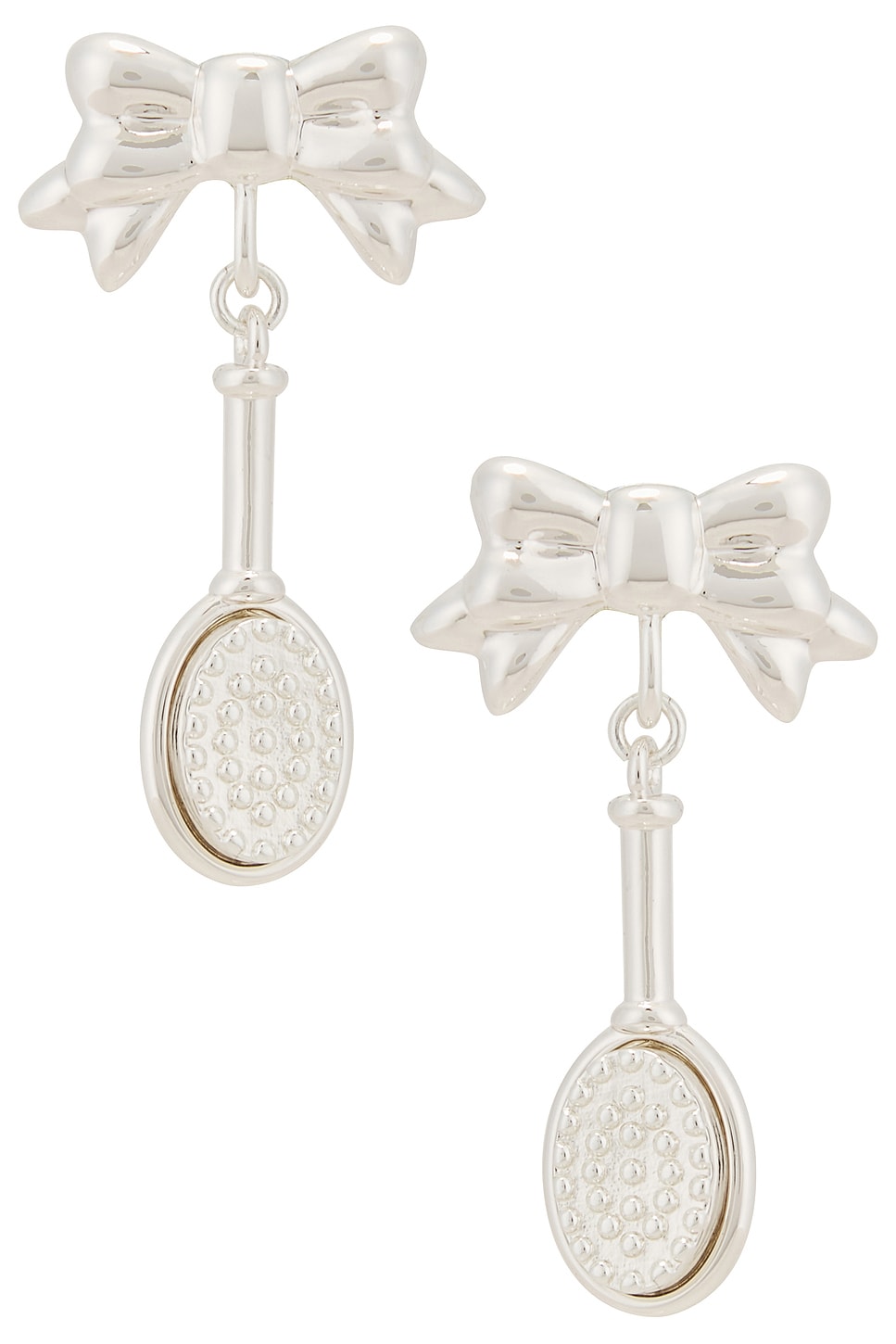 Image 1 of Sandy Liang Hairbrush Earrings in Silver