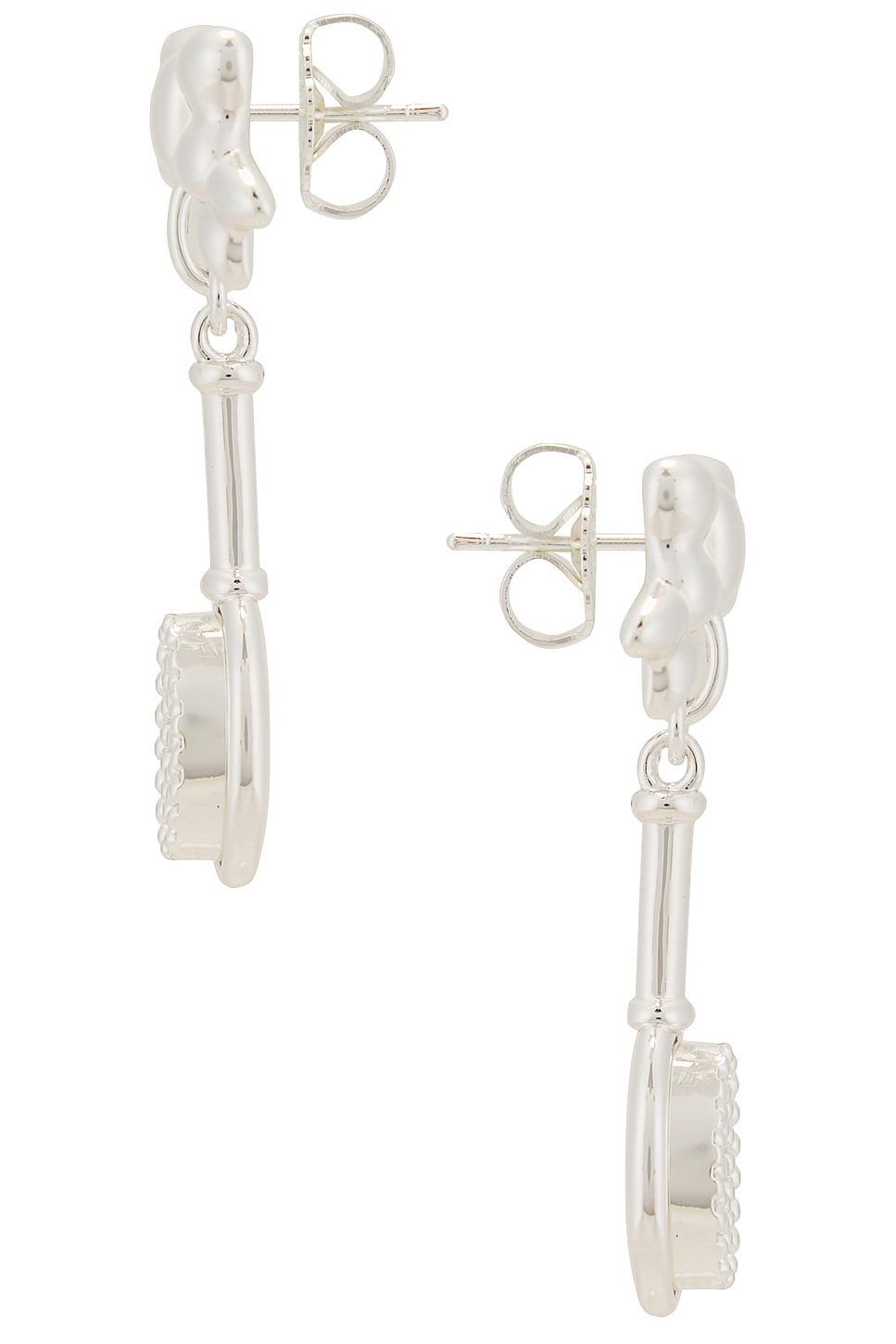 Image 3 of Sandy Liang Hairbrush Earrings in Silver