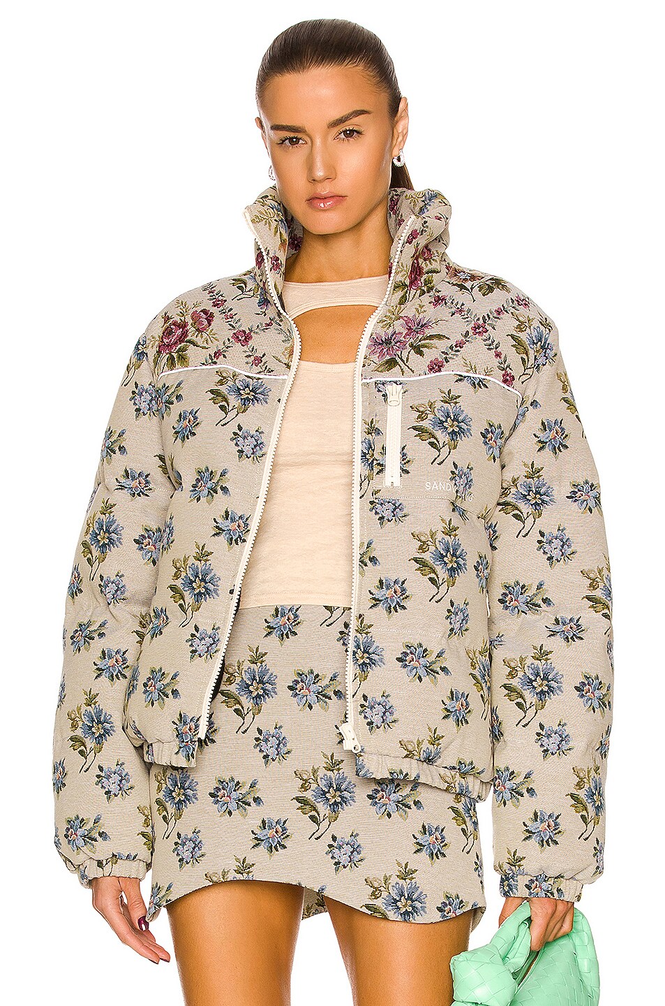 Image 1 of Sandy Liang Monty Puffer Jacket in Blue Couch