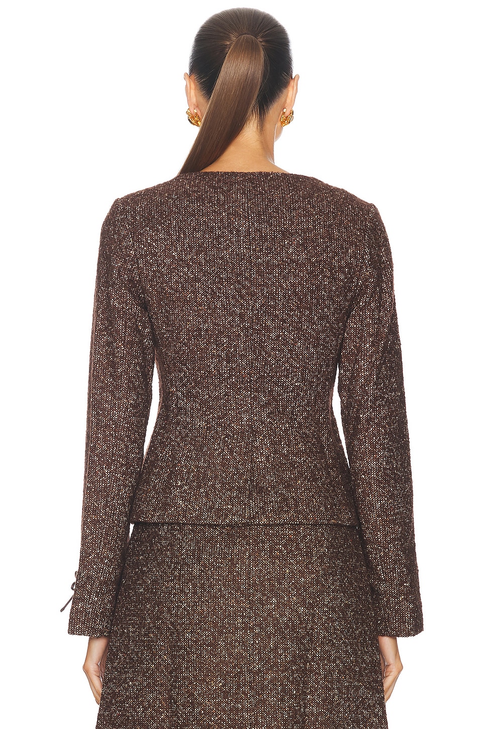 Sandy Liang Grappa Jacket in Dark Brown FWRD