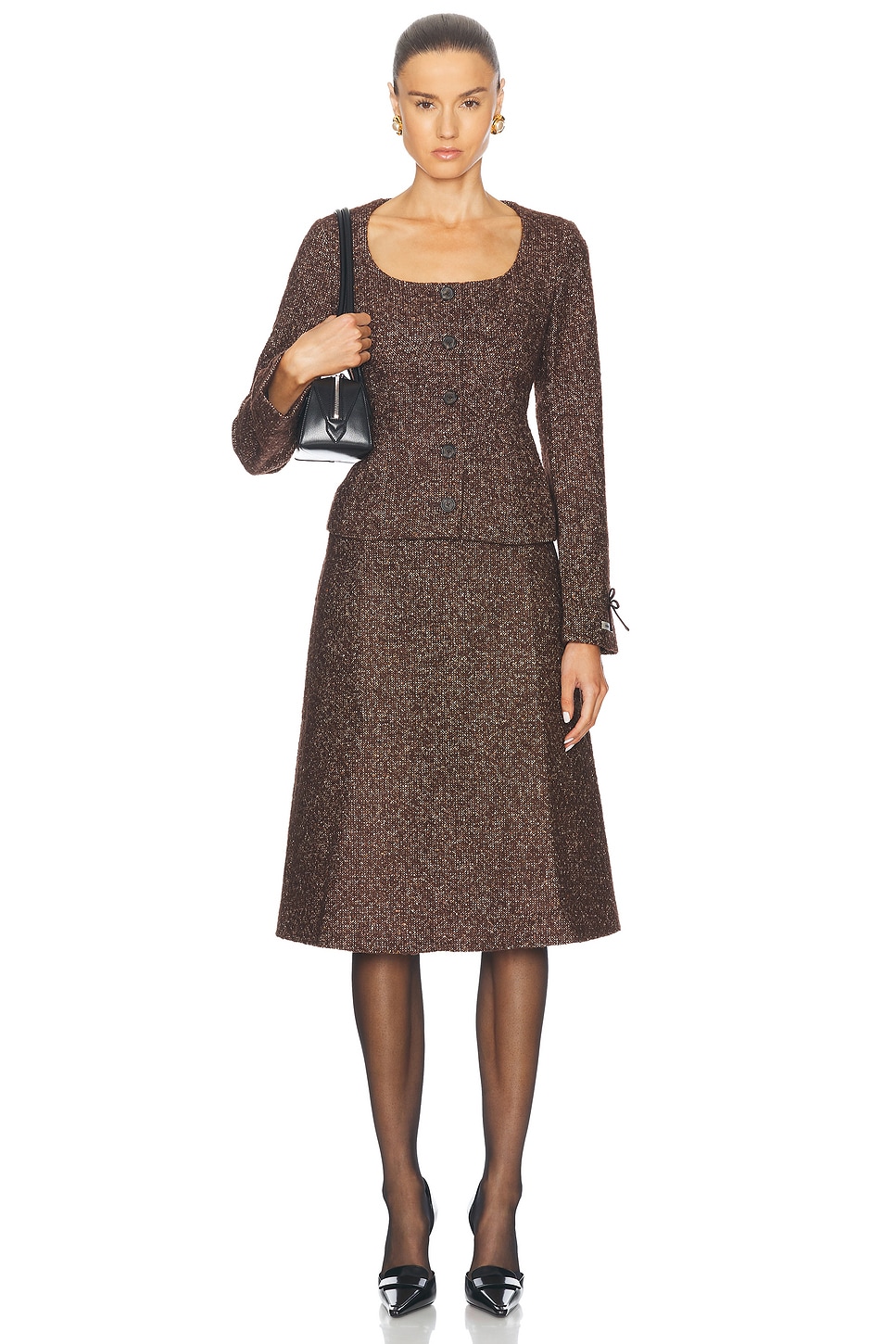 Sandy Liang Grappa Jacket in Dark Brown FWRD