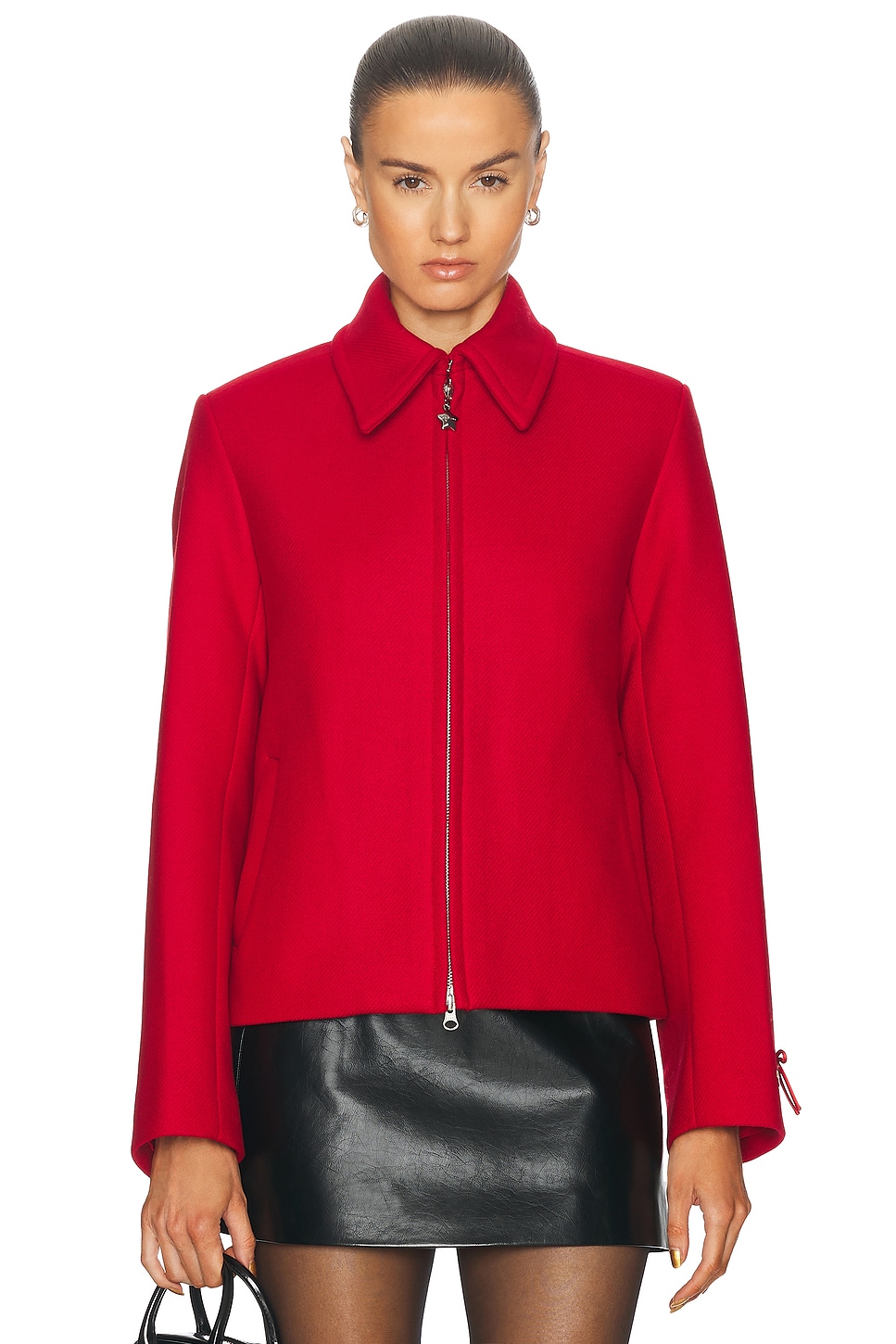 Shop Sandy Liang Helsa Jacket In Red