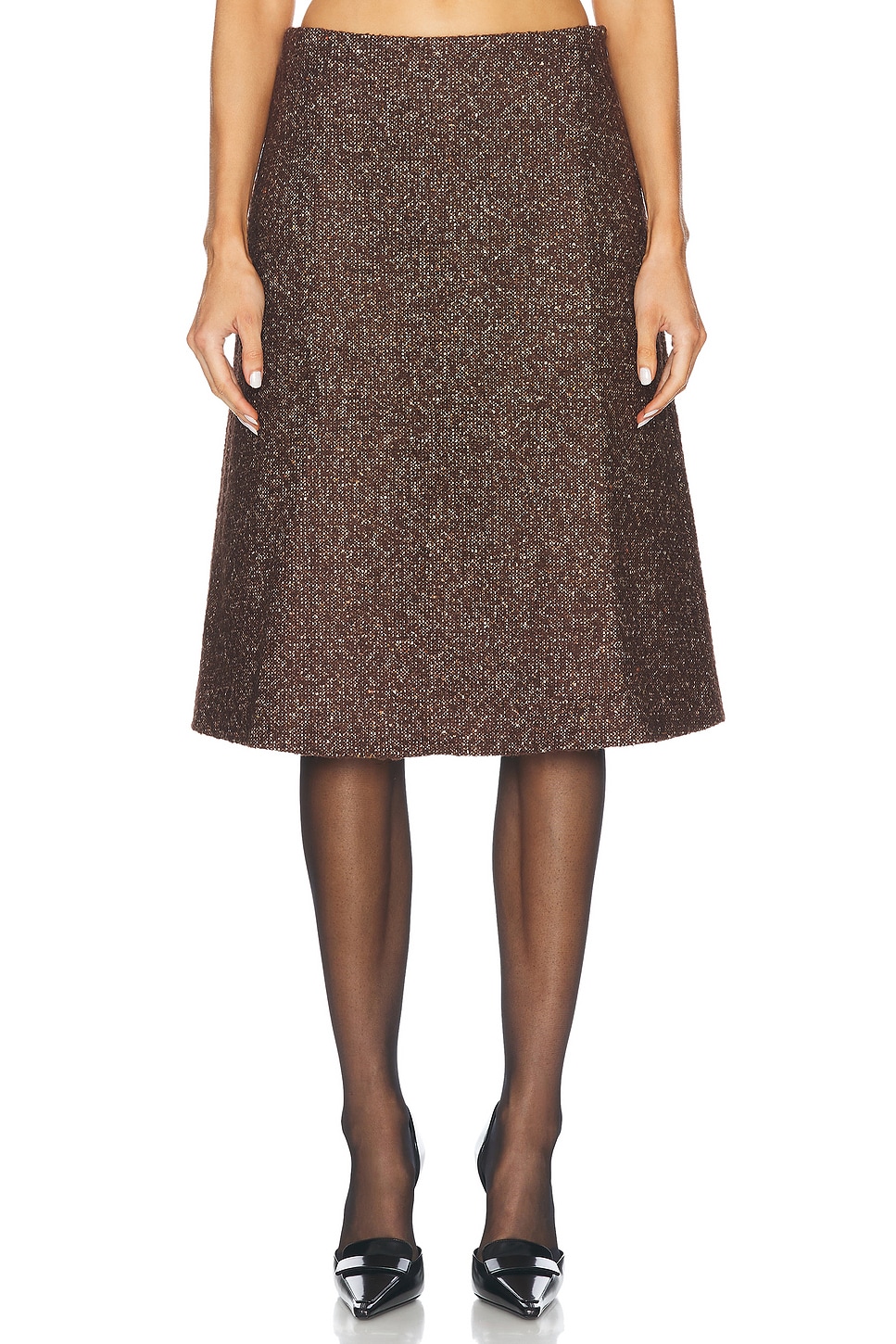 Shop Sandy Liang Mercury Skirt In Dark Brown