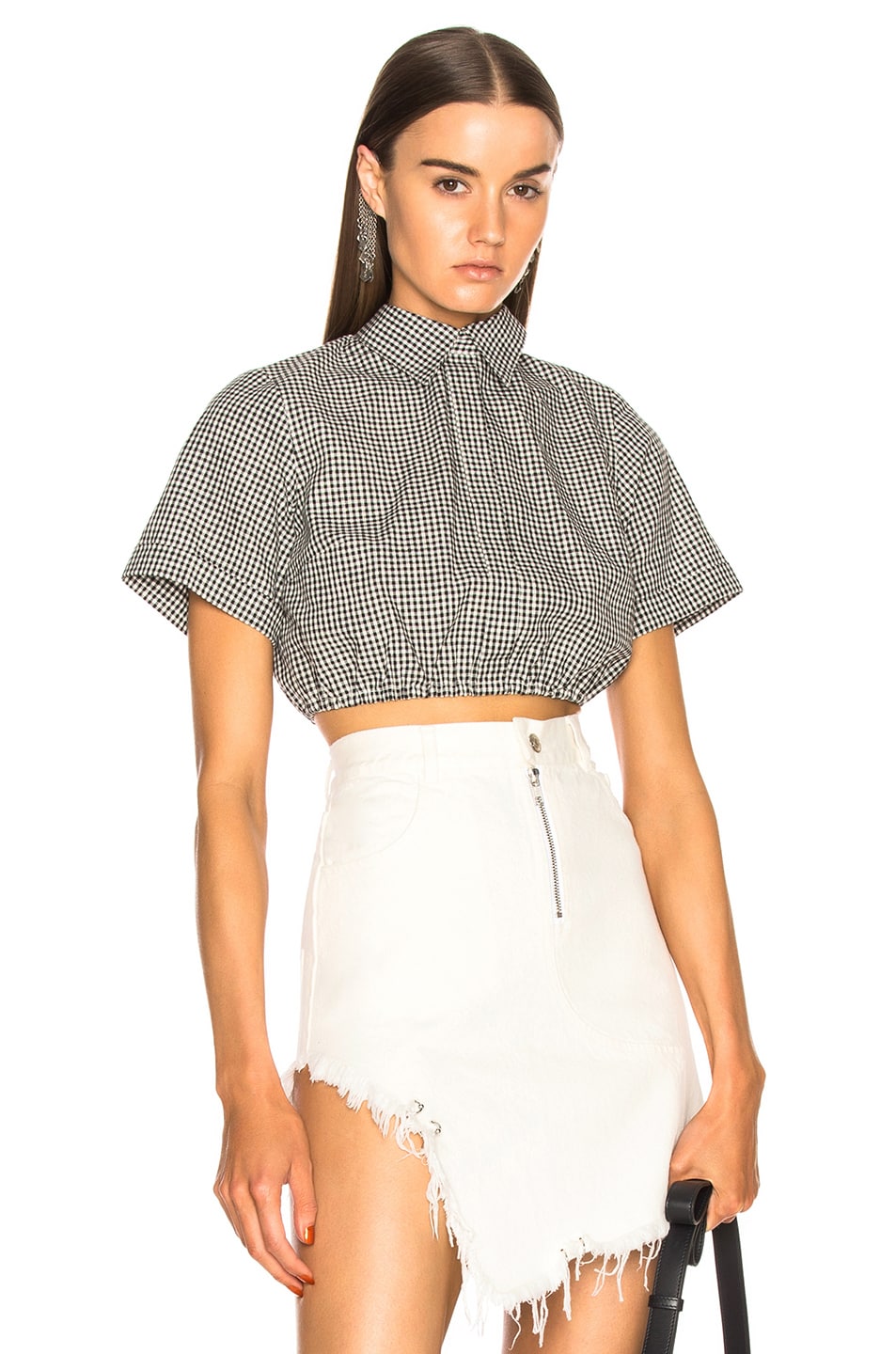 Image 1 of Sandy Liang Volvic Crop Top in Gingham