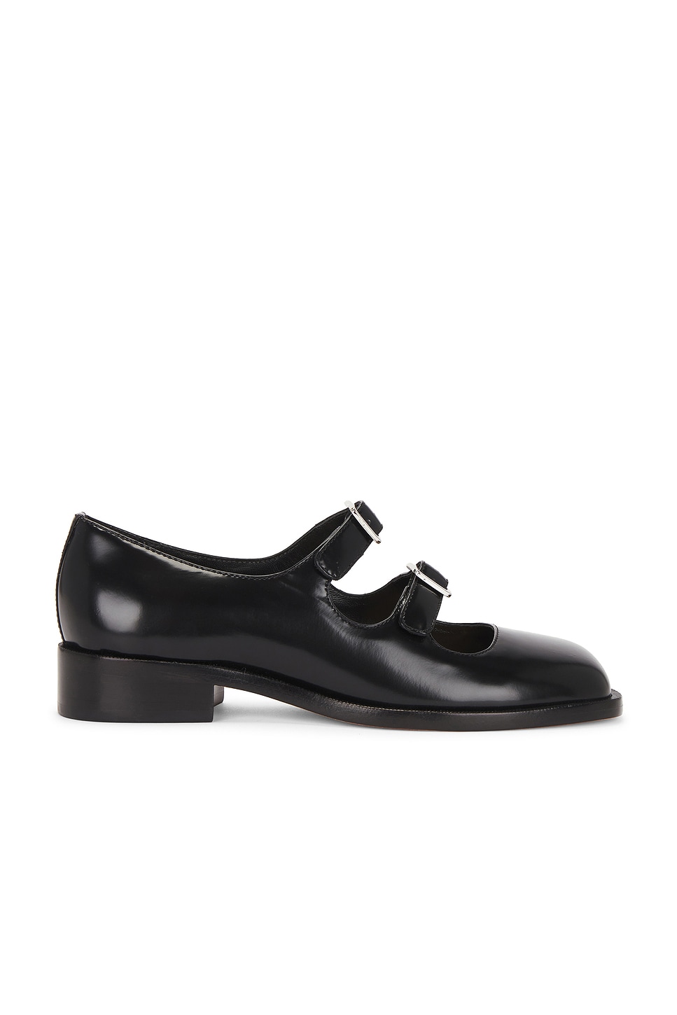 Image 1 of Sandy Liang Double Strap Mary Jane Flat in Black