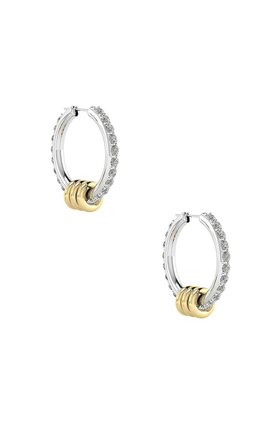 Image 1 of Spinelli Kilcollin Ara Pave Gris Earrings in Sterling Silver, Grey Diamond, & 18k Yellow Gold