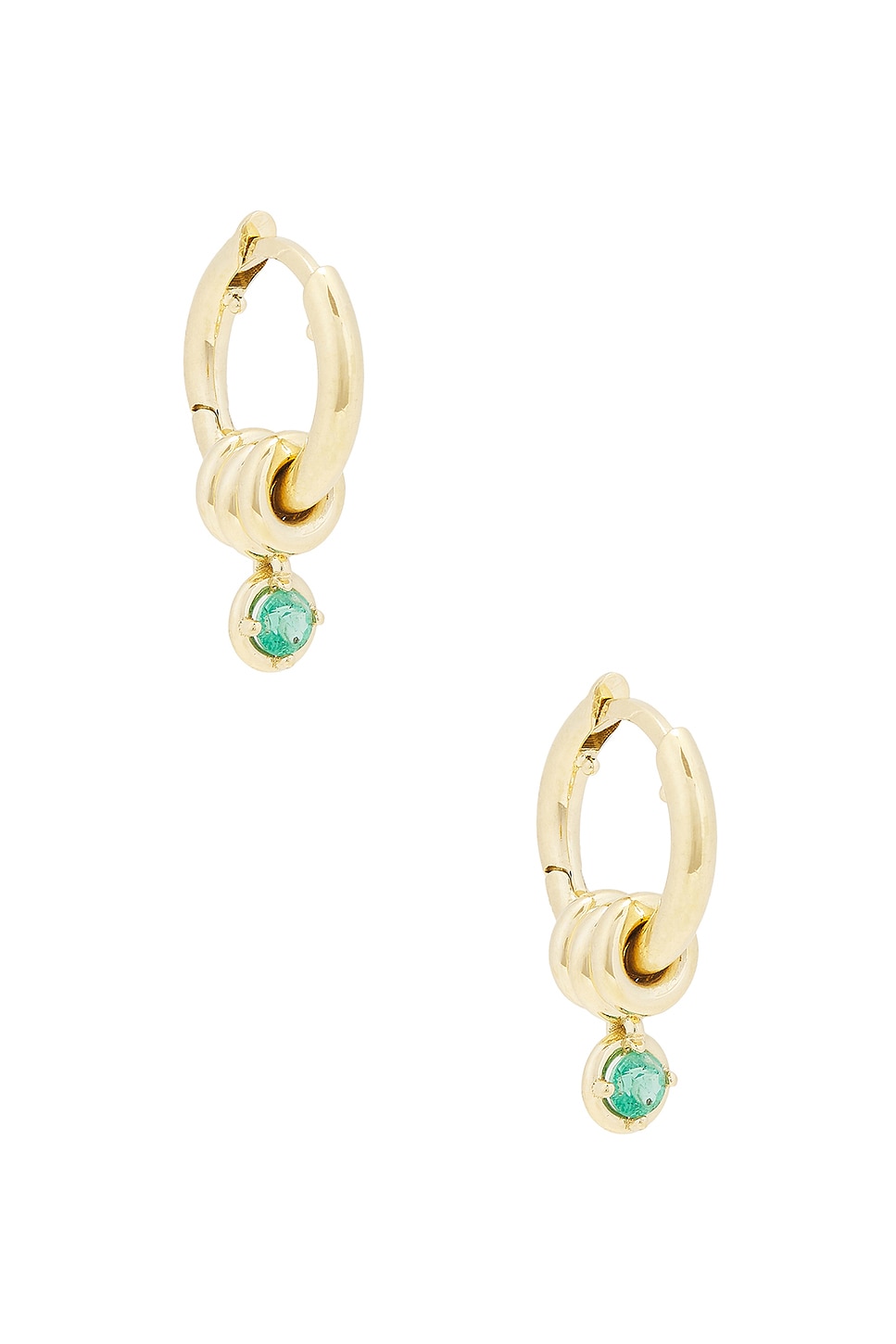 Image 1 of Spinelli Kilcollin Zahra Hoop Emerald Earrings in 18k Gold & Emerald