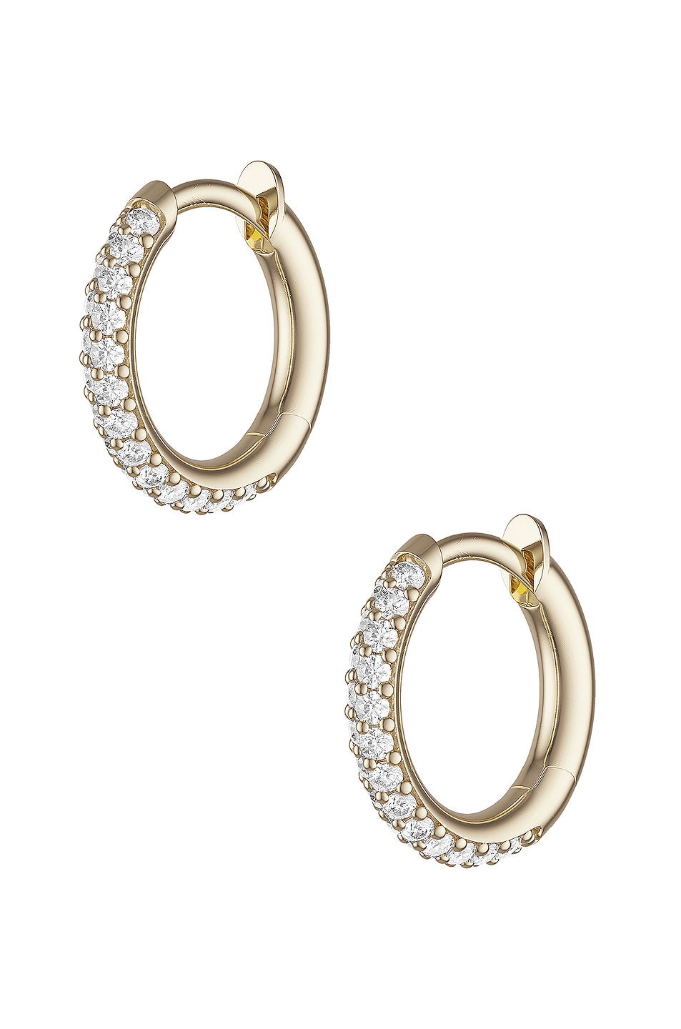 Image 1 of Spinelli Kilcollin Micro Hoop Pave Earrings in 18K Yellow Gold