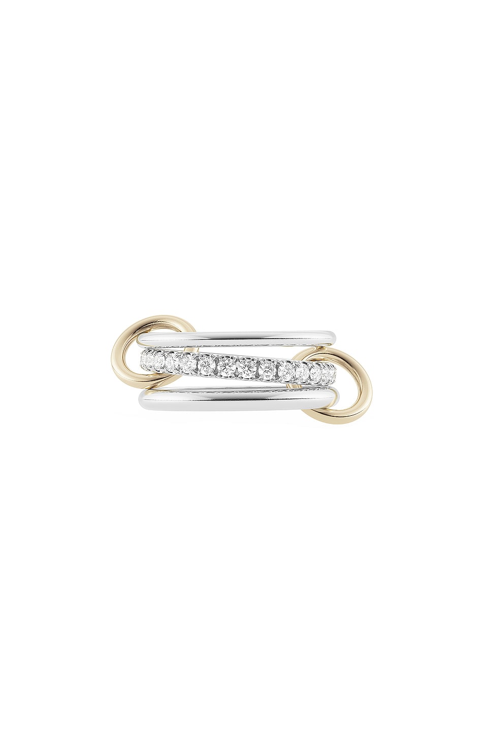 Image 1 of Spinelli Kilcollin Petunia Ring in Sterling Silver, 18K Yellow Gold, & Grey Diamonds