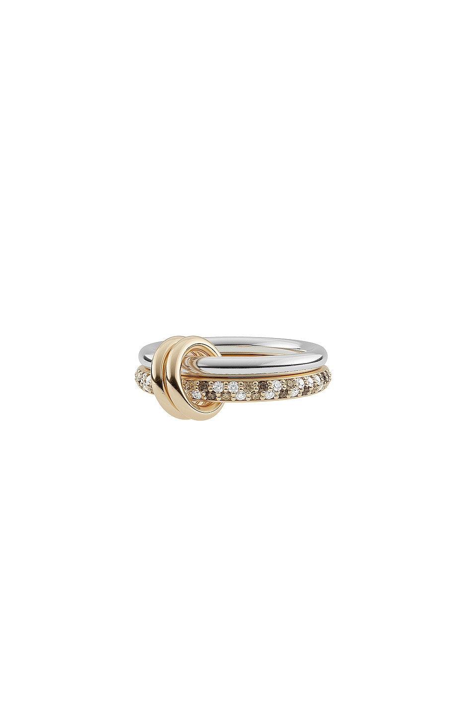 Image 1 of Spinelli Kilcollin Virgo Petite Ring in Silver, Yellow Gold, Cognac, & Champagne