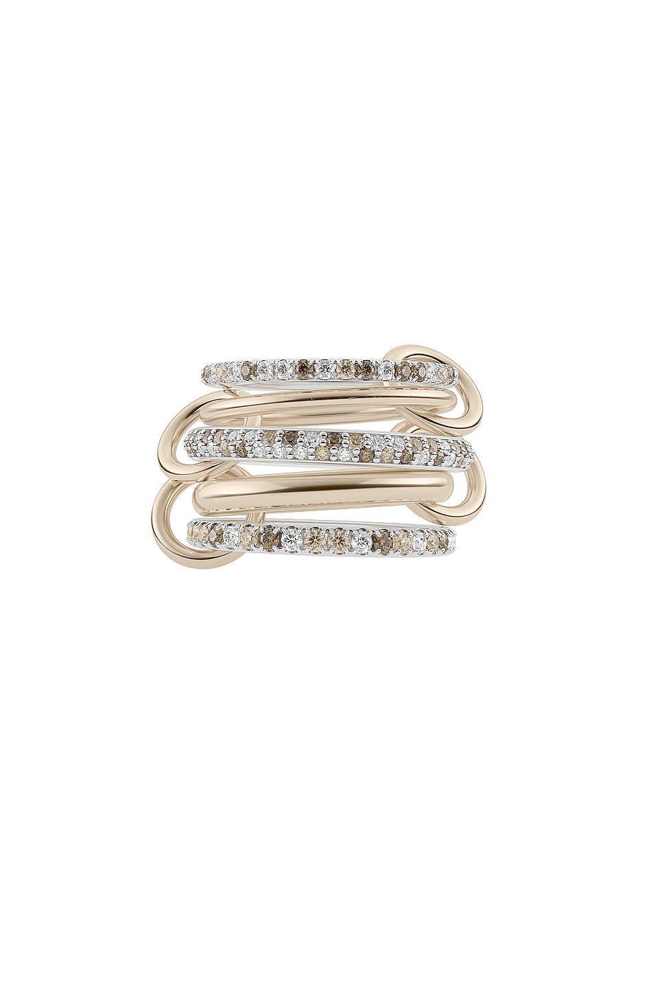 Image 1 of Spinelli Kilcollin Leo Petite Ring in Yellow Gold, Champagne, & Cognac
